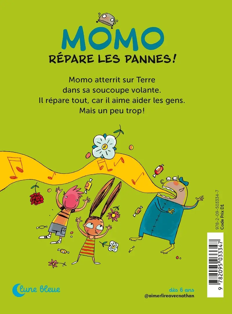 Momo répare les pannes ! Lune Bleue - roman Dès 6 ans - Roman - 9782095033347 - Couverture verso