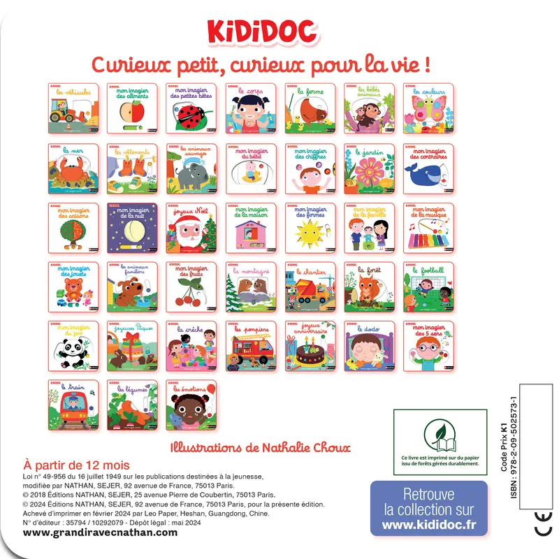 Mon imagier animé Kididoc - joyeux anniversaire - nouvelle édition - Dès 1 an - Livre documentaire - 9782095025731 - Couverture verso