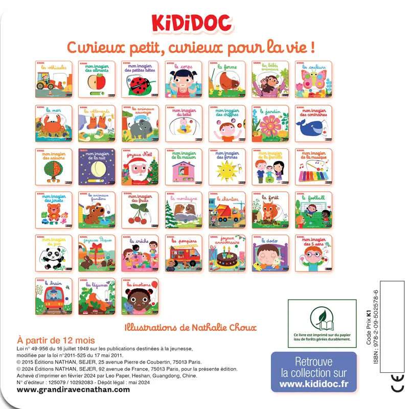 Mon imagier animé Kididoc - le chantier - nouvelle édition - Dès 1 an - Livre documentaire - 9782095025786 - Couverture verso