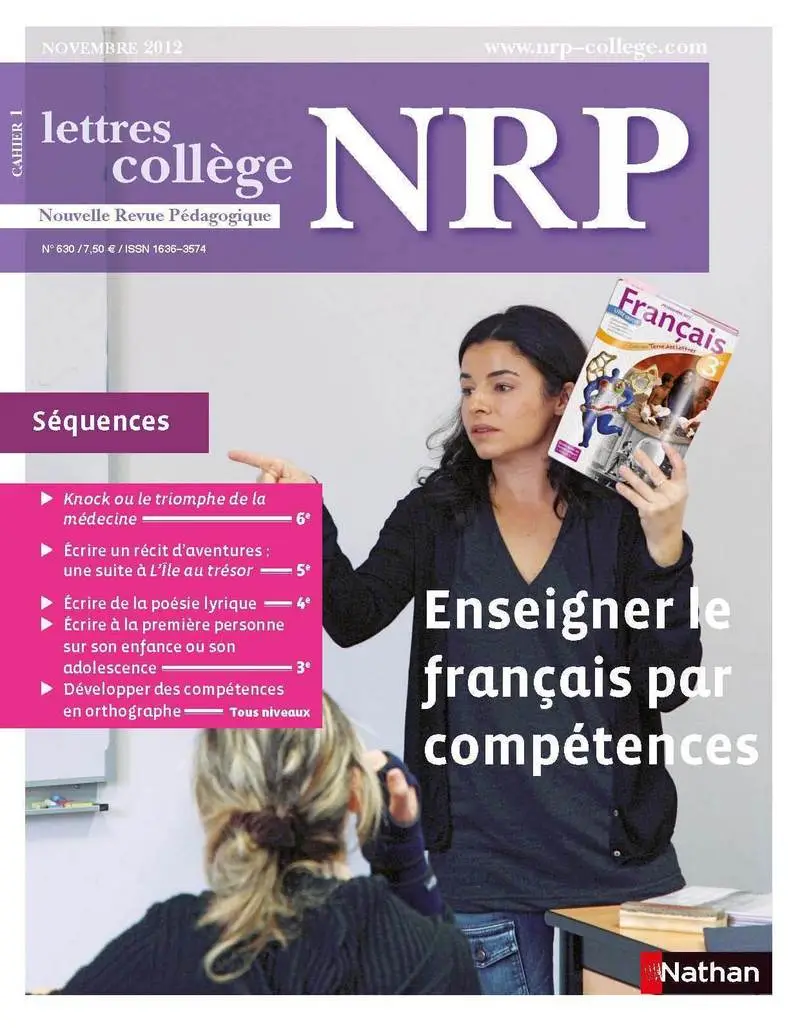 NRP Collège - Enseigner le français par compétences - Novembre 2012 (Format PDF) -  - 9782091115665