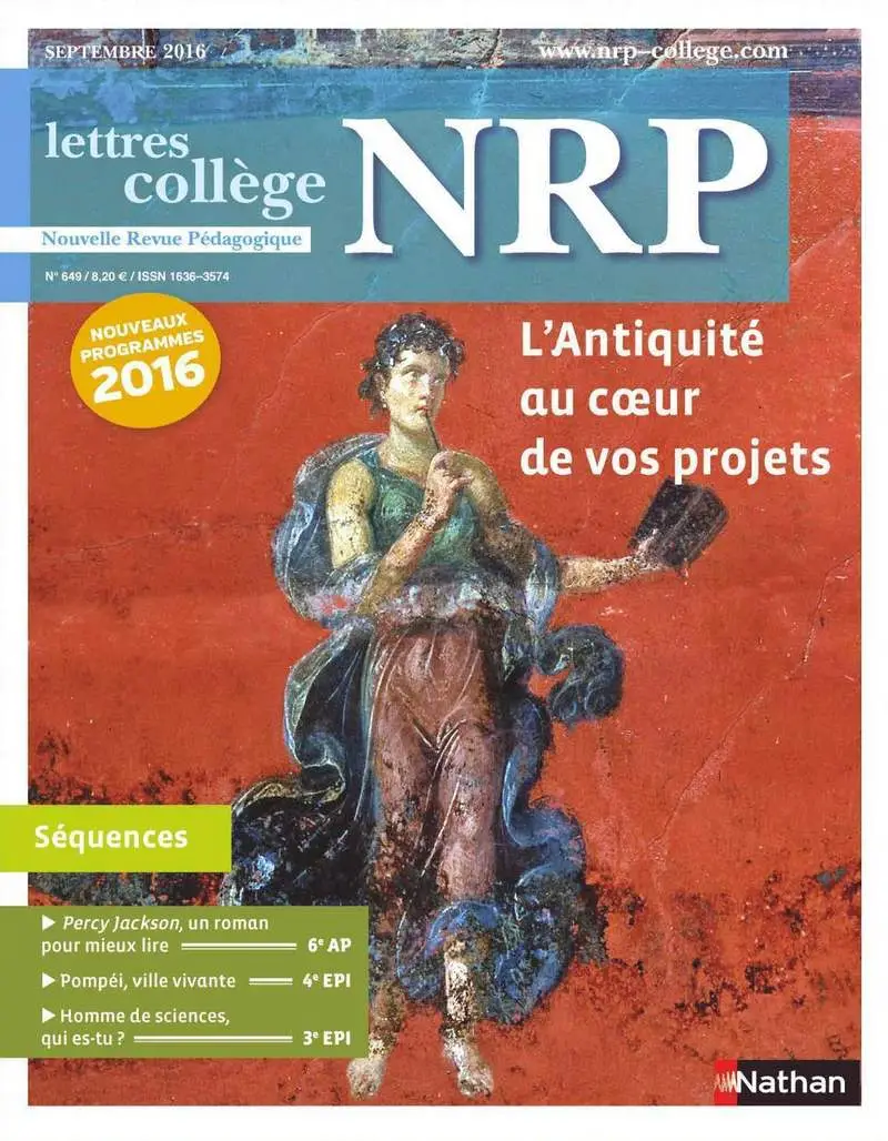 NRP Collège - L'Antiquité au coeur de vos projets - Septembre 2016 (Format PDF) -  - 9782091117676