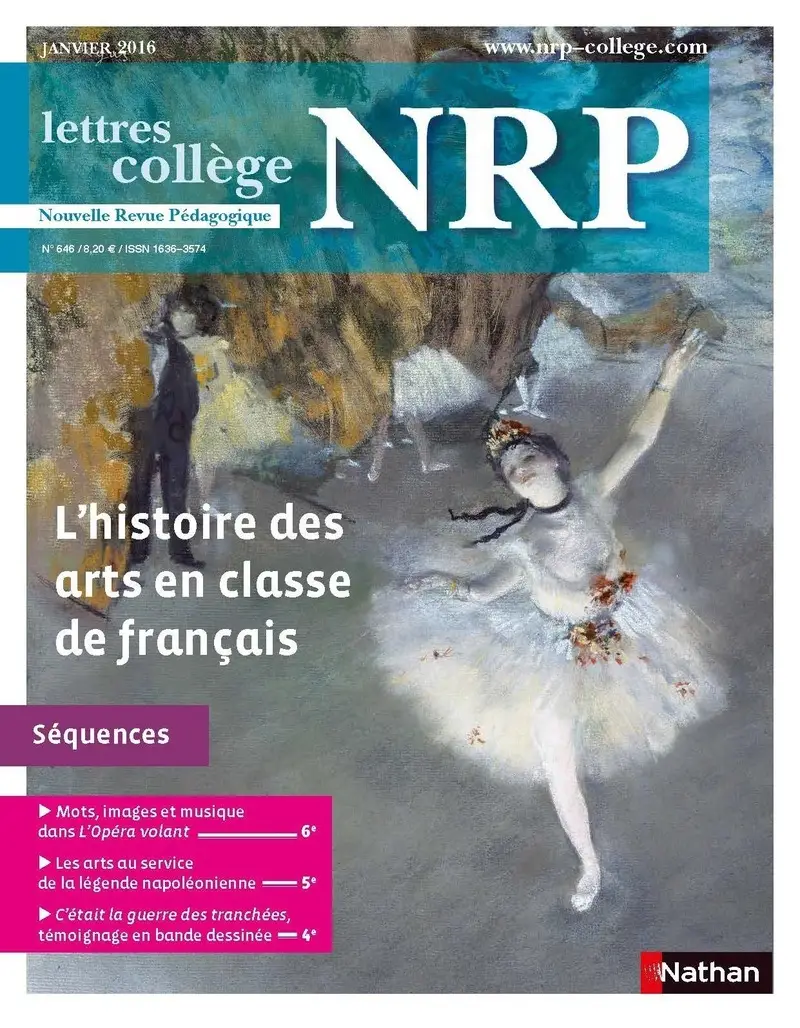 NRP Collège - L'histoire des arts en classe de français - Janvier 2016 (Format PDF)  -  - 9782091117263