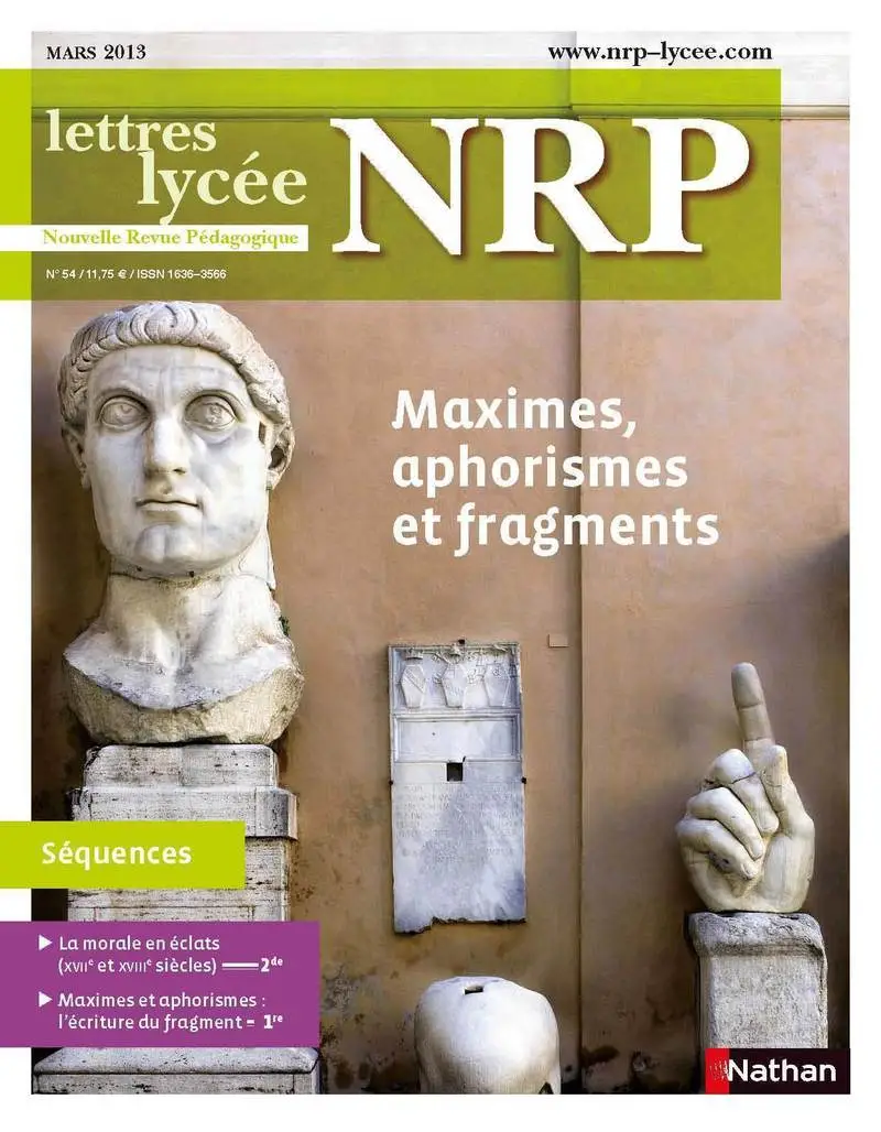 NRP Lycée - Maximes, aphorismes et fragments - Janvier 2013 (Format PDF)  -  - 9782091115900