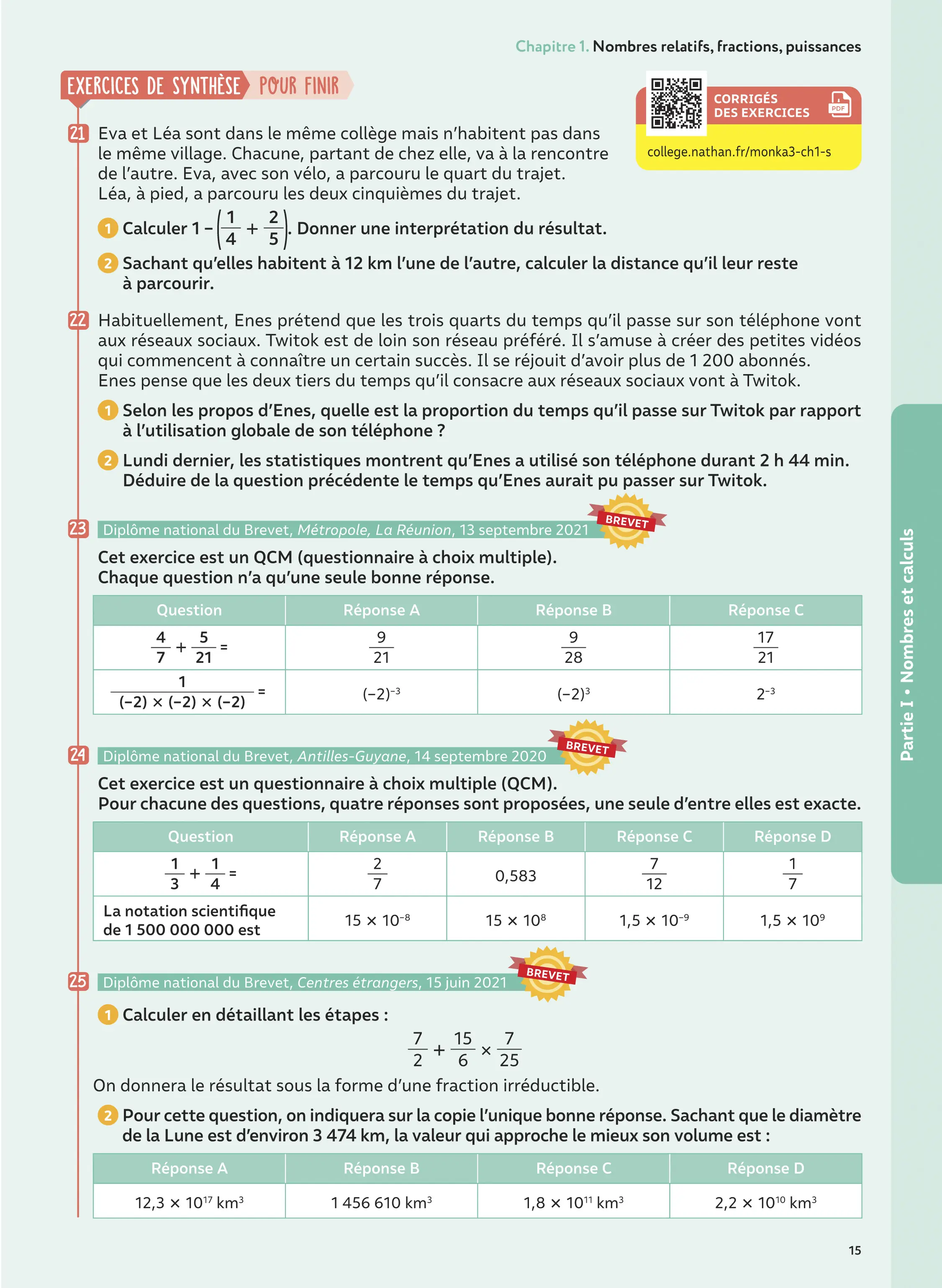 Maths 3e avec Yvan & Florie Monka - Brevet - Le livre de ma chaîne Youtube - Programme de Troisième - 2025-2026 - Livre de cours, méthode et exercices - 9782095016524 - Page 13