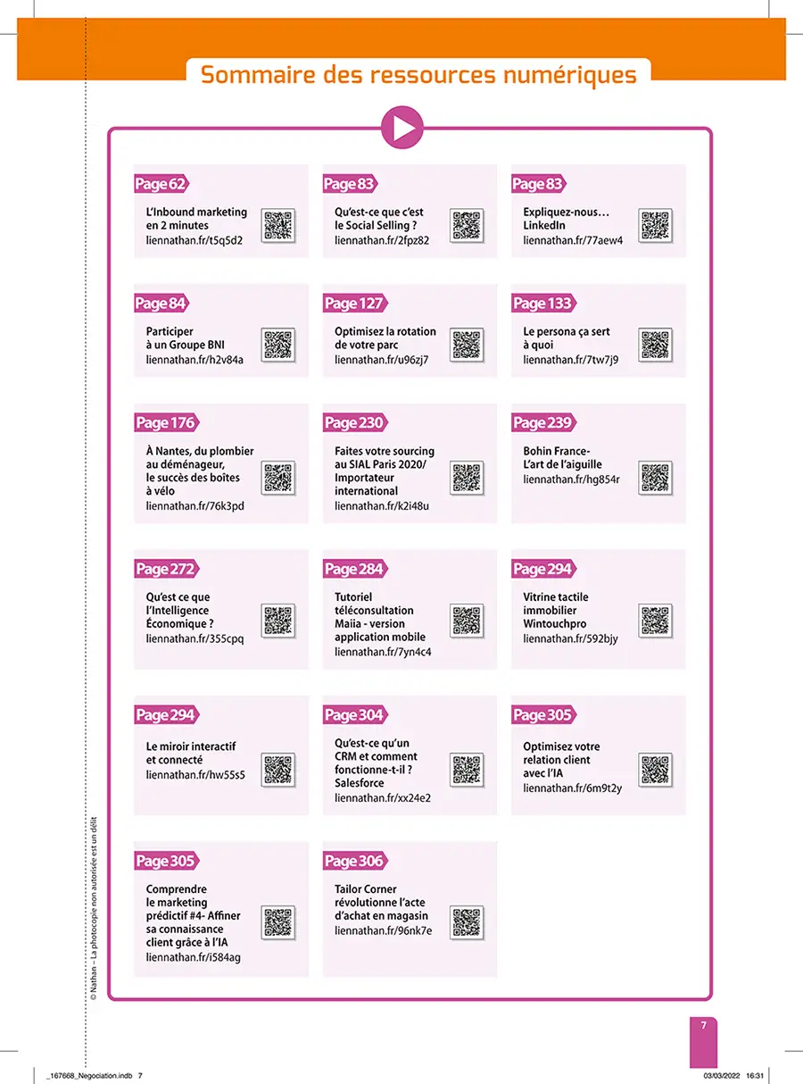 Relation client et négociation vente - BTS NDRC 1re et 2e années  - Livre + licence numérique i-Manuel 2.0 - 9782091676685 - Page 7