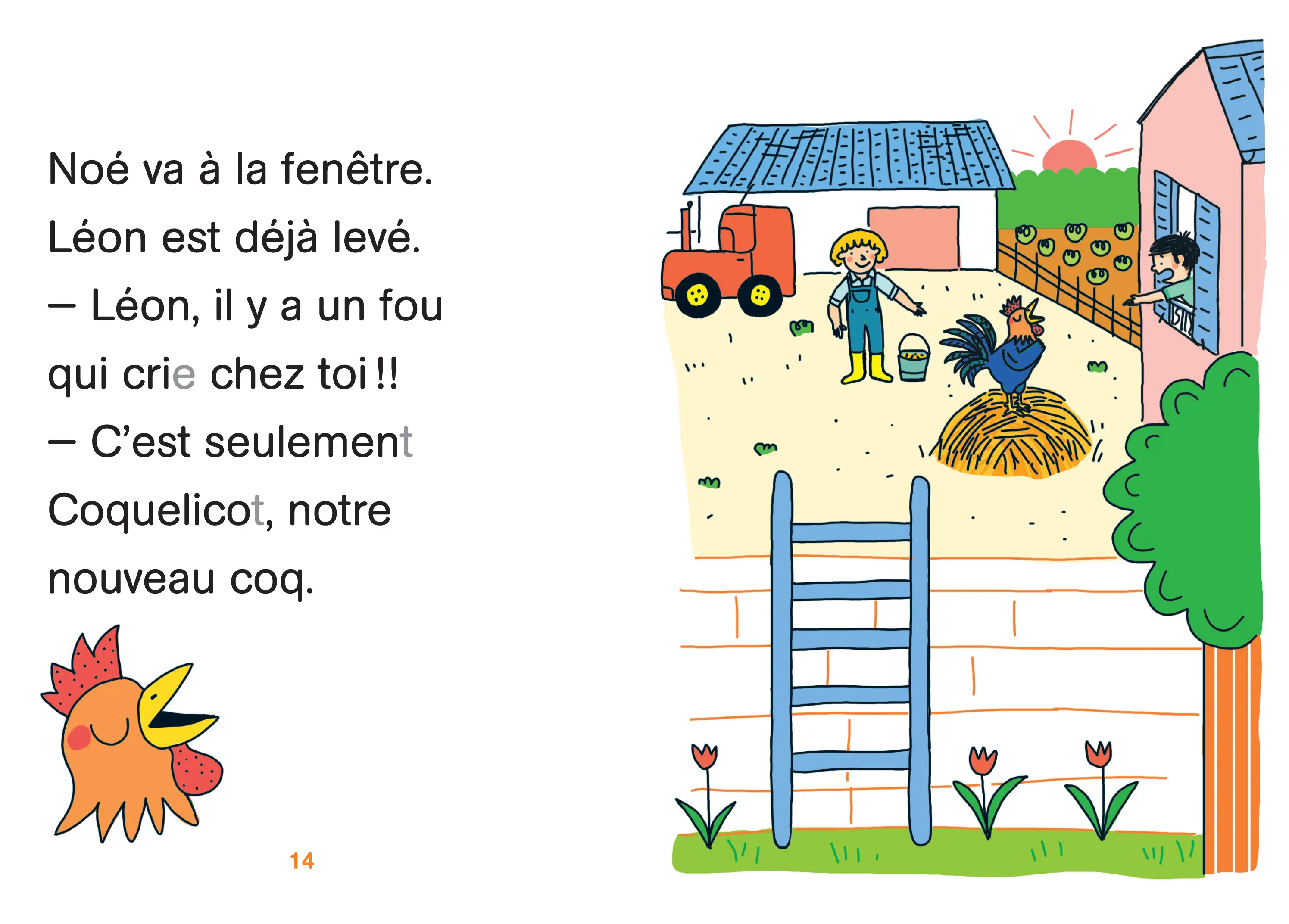 Regarde, je lis - Mila et Noé à la ferme -  Lecture CP Niveau 2 - Roman - 9782091933870 - page intÃ©rieure