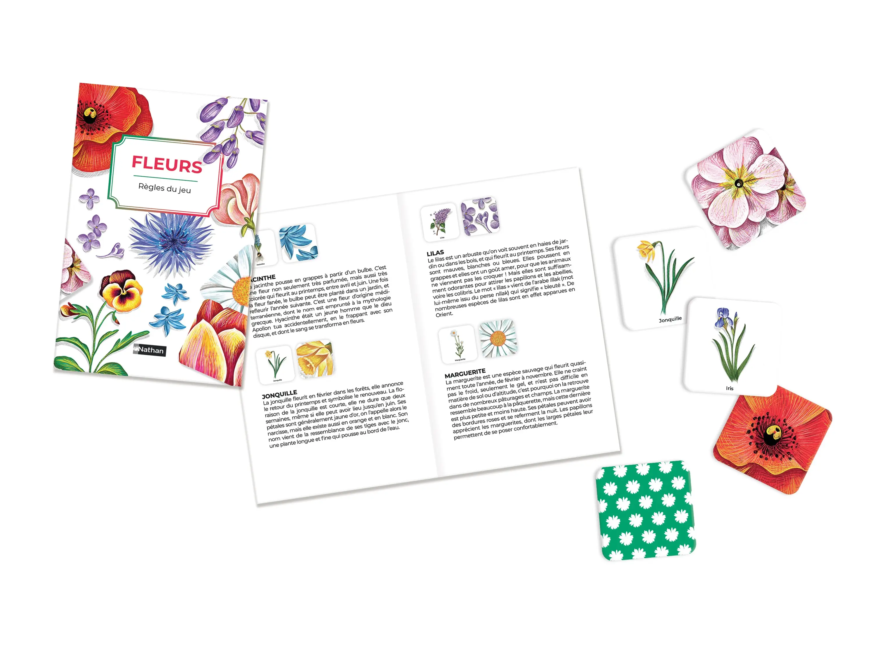 Mémo des fleurs - Un jeu de memory pour apprendre en s'amusant en famille - Dès 4 ans - Coffret - 9782095030575 - page-interieure 00