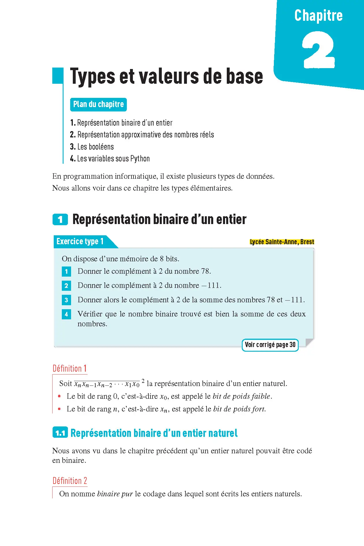 NSI (Numérique et Sciences Informatiques) Première - Interros des lycées 1re - Les vrais exos du BAC - + de 100 exercices avec corrigés détaillés - Bac 2027 - Cahier d'exercices - 9782095050177 - page intérieure 001