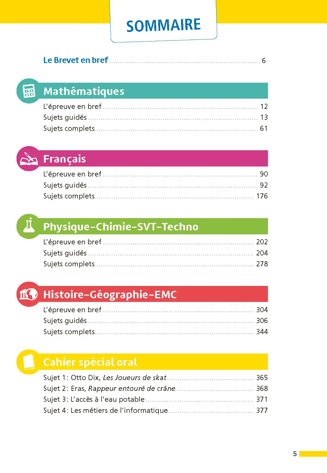 Maxi-Annales ABC du Brevet 2026 - Toutes les matières 3e : Maths - Français - Histoire-Géographie EMC (Enseignement Moral et Civique) - Physique-Chimie - SVT - Technologie - Oral - Sujets et corrigés - Livre parascolaire - 9782095050269 - page intérieure 001