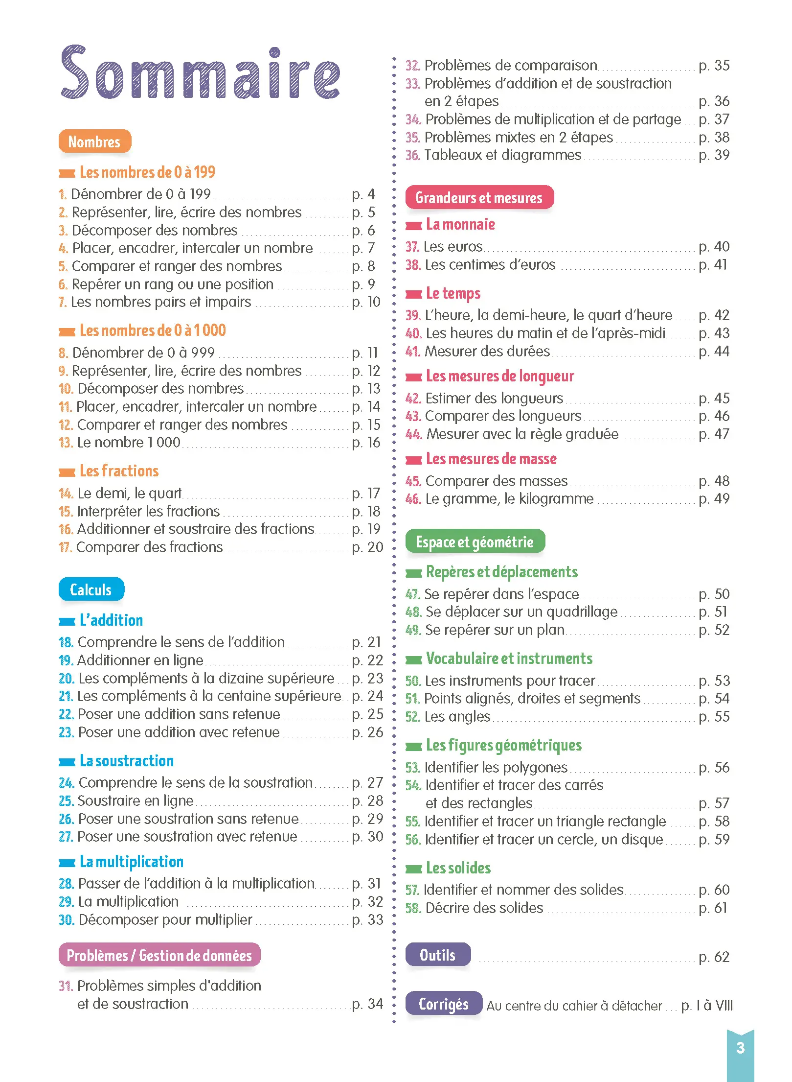 Je comprends tout - Maths CE1 7-8 ans - Cahier d'exercices complet avec 300 exercices et tables de multiplication - Tout-en-un - 9782095055288 - page intérieure 001