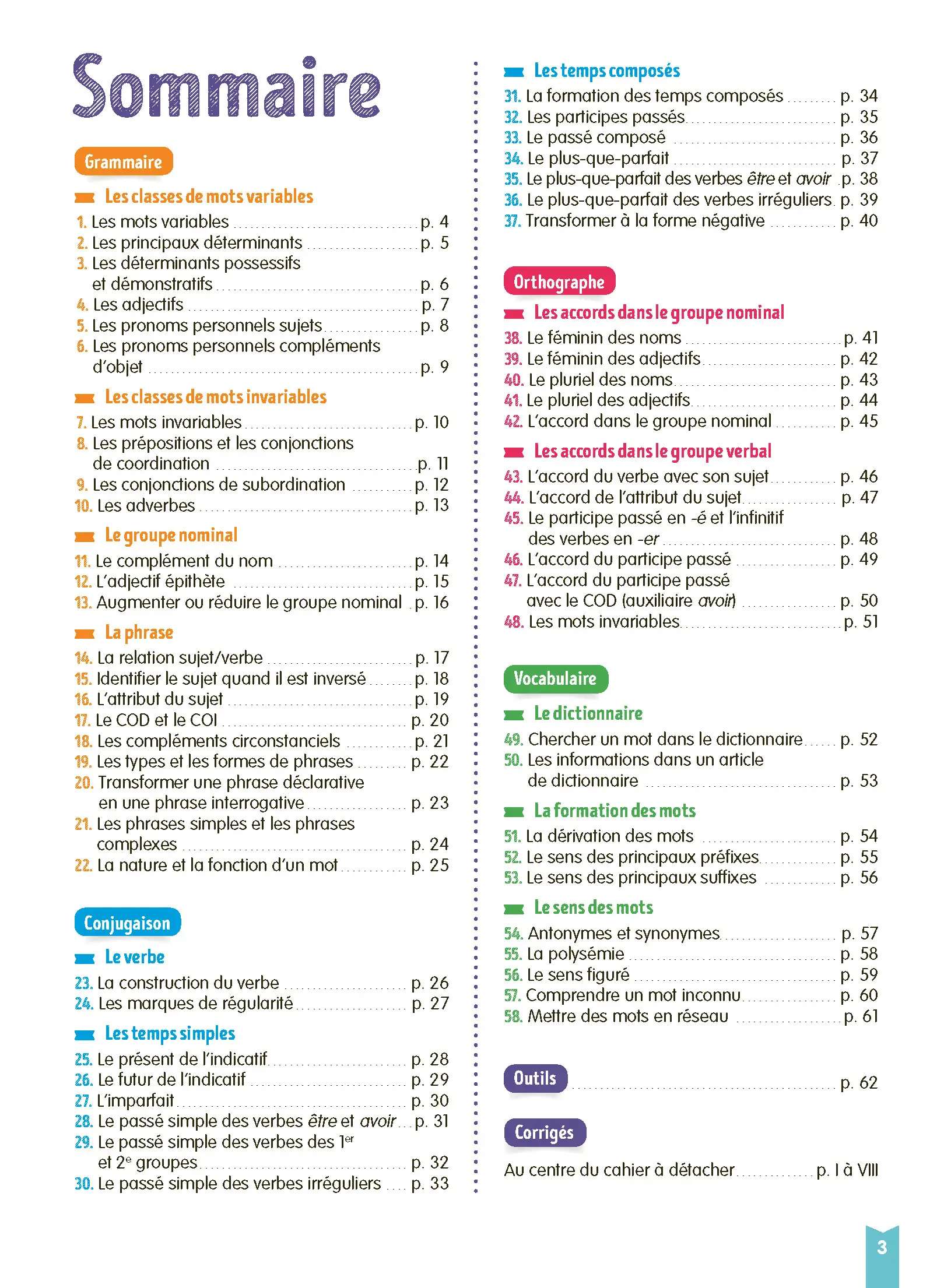 Français CM2 : Je comprends tout | Cahier d'entraînement 10-11 ans : 300 exercices, leçons illustrées, vidéos, mémos, corrigés | Nouveau programme - Livre de cours, méthode et exercices - 9782095057404 - page intérieure 001