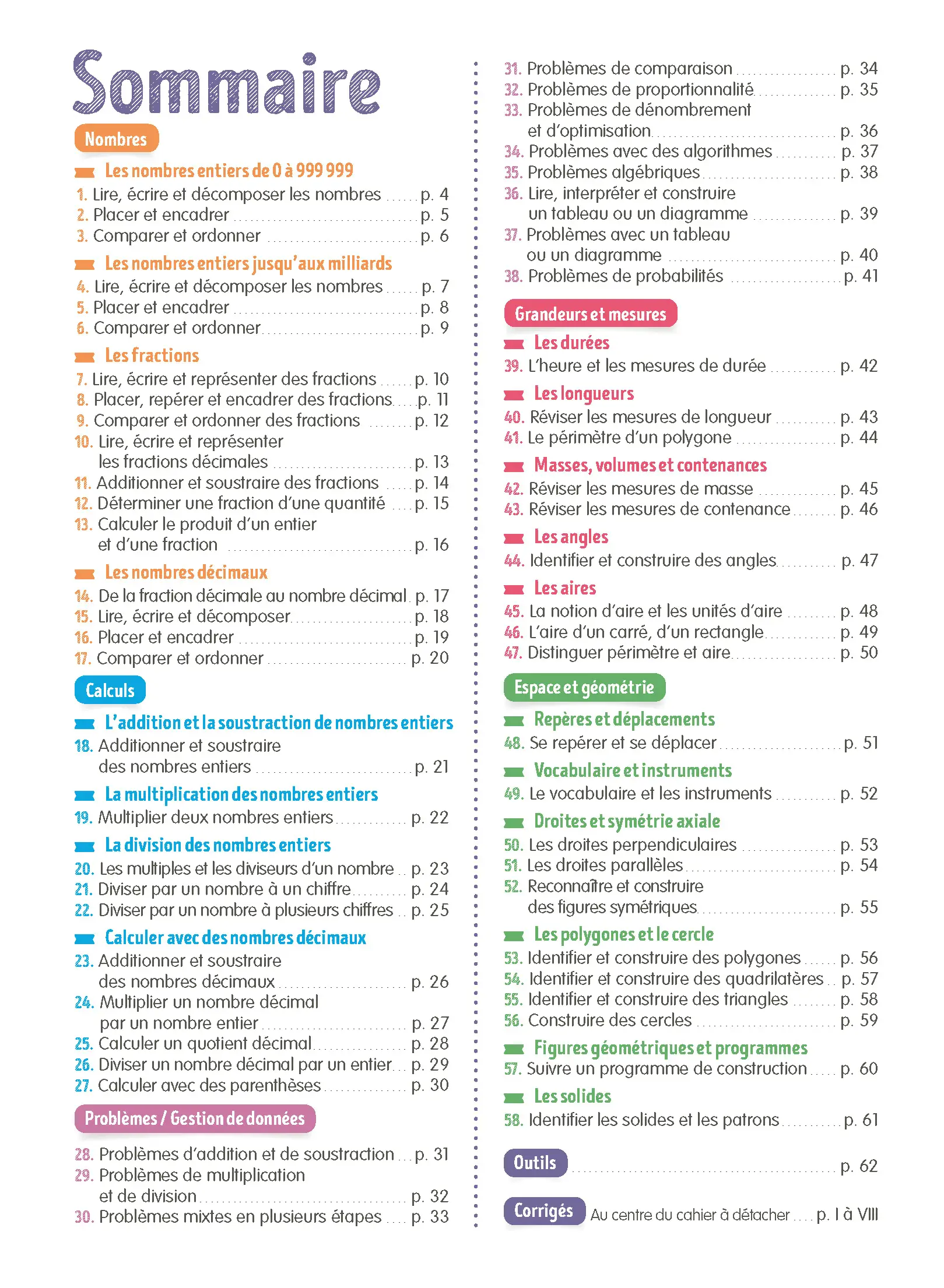 Maths CM2 : Je comprends tout | Cahier d'entraînement 10-11 ans : 300 exercices, leçons illustrées, vidéos, mémos, corrigés | Nouveau programme - Cahier d'exercices - 9782095057411 - page intérieure 001