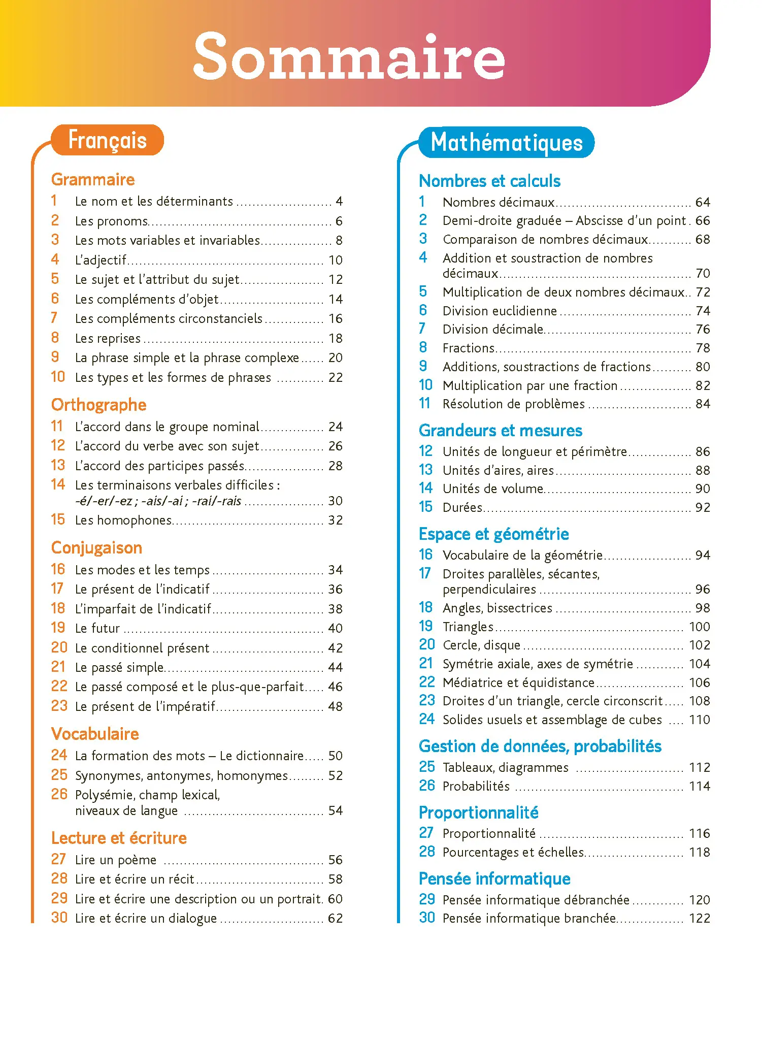 Je Comprends Tout ! 6e - Toutes les matières pour réussir son année de 6e - Cours, méthodes, exercices progressifs - Guide parents inclus - Tout-en-un - 9782095057442 - page intérieure 001
