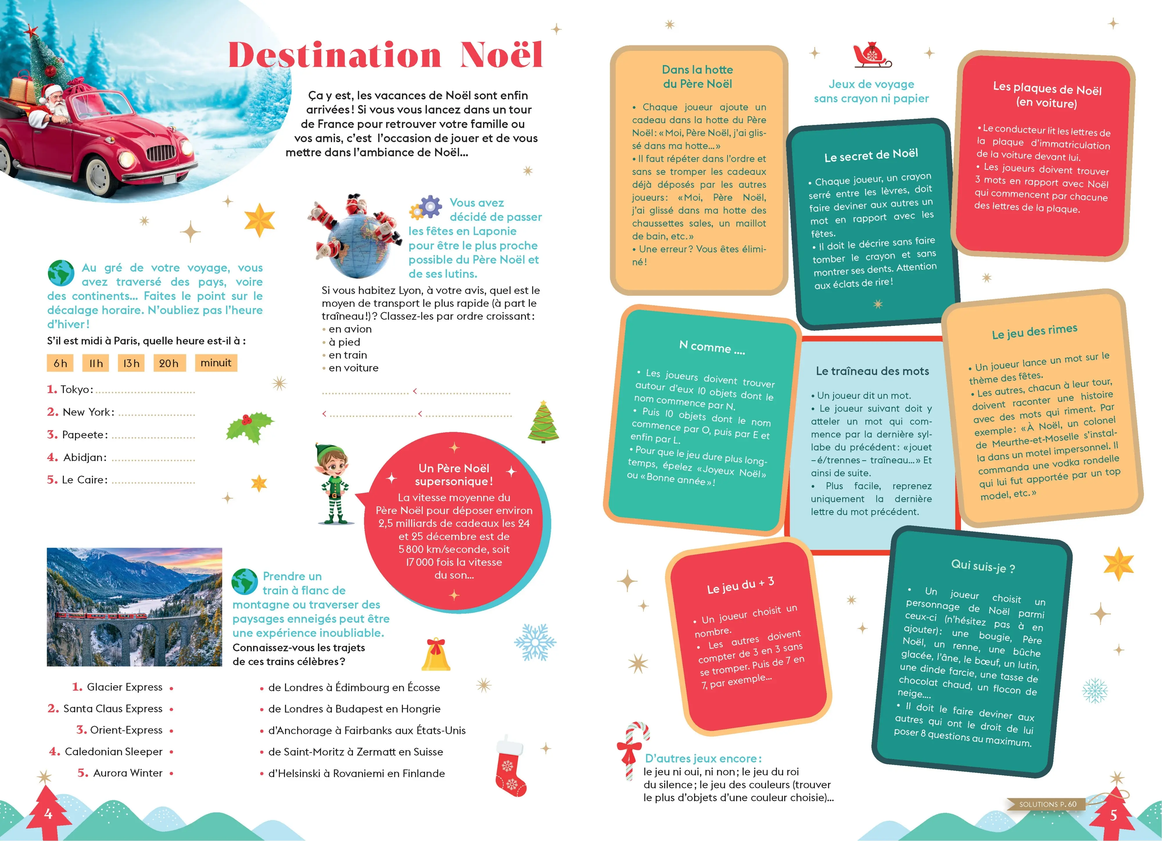 Le Cahier des Vacances de Noël - 64 pages de jeux drôles et variés pour se cultiver et s'amuser - Idée cadeau Secret Santa - Cahier de vacances - 9782095057466 - page intérieure 001