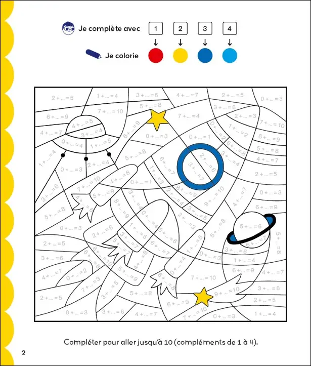 Calcul mental CP - Coloriages malins - Mathématiques 6-7 ans - Cahier d'activités - 9782095064464 - page intérieure 001