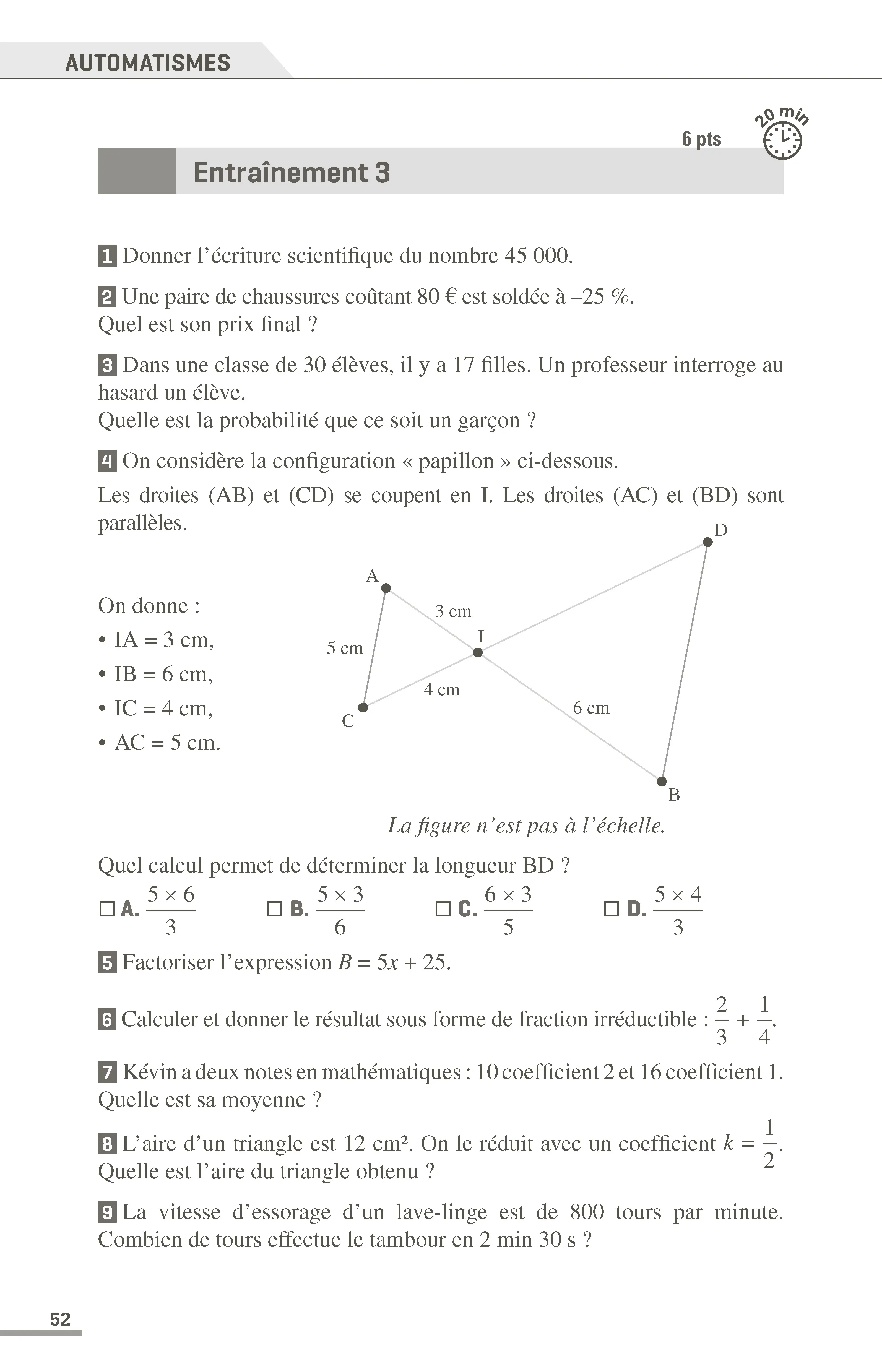  Annales ABC du Brevet 2027 - Maths 3e - 155 sujets non corrigés dont Brevet 2026, automatismes, fiches de révision et méthodologie de l'épreuve - Annales - 9782095064952 - page intérieure 001