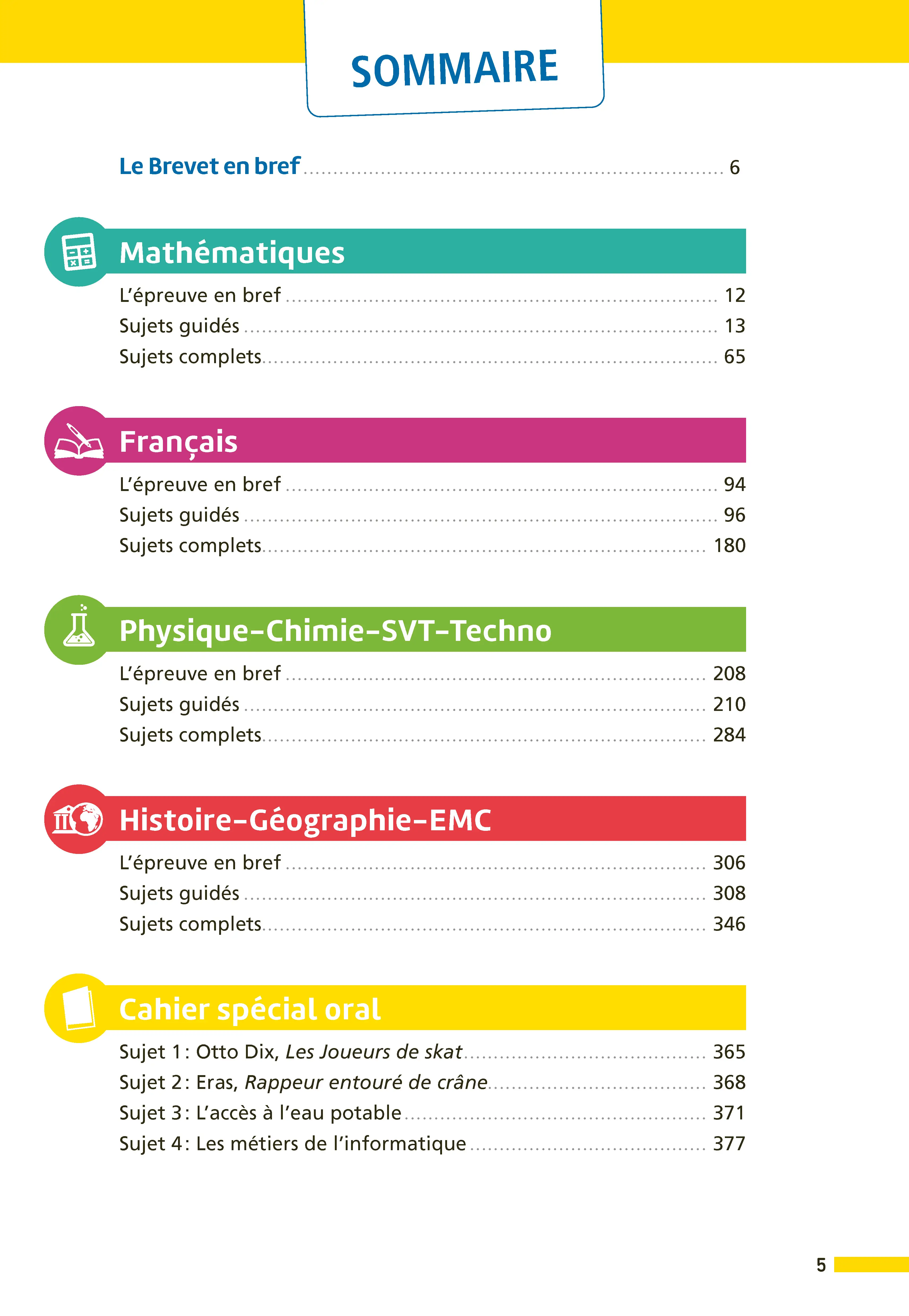 Maxi-Annales ABC du Brevet 2027 - Toutes les matières 3e : Maths - Français - Histoire-Géographie EMC - Physique-Chimie - SVT - Techno - Oral - 100 Sujets et corrigés, fiches de révision, automatismes - Annales - 9782095065003 - page intérieure 001