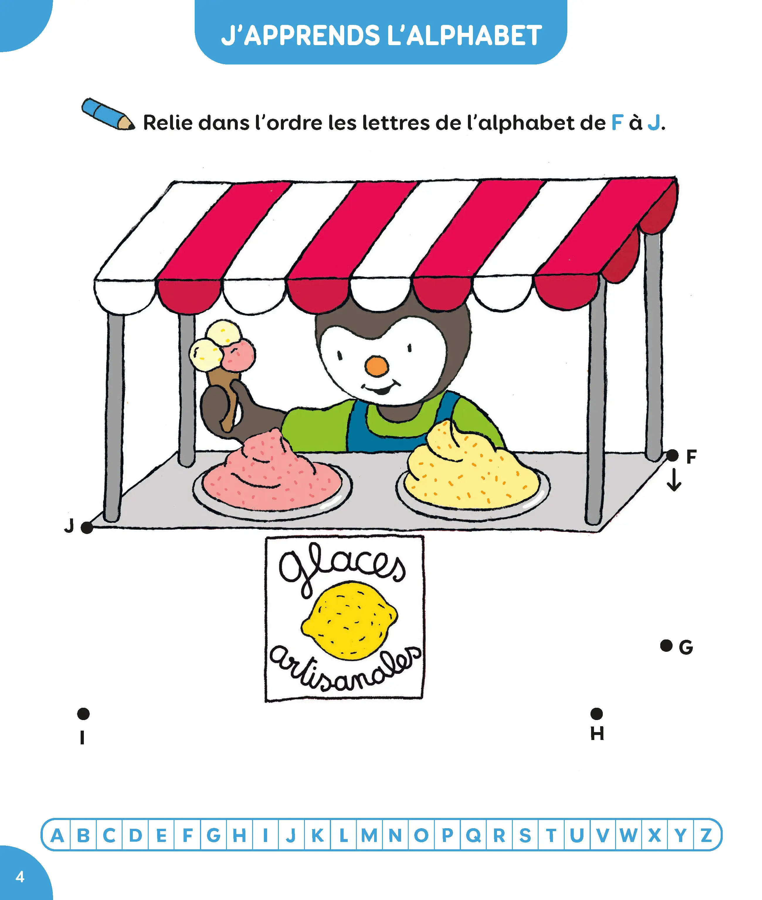 T'choupi - Mes points à relier - Lettres et nombres - Petite Section - Dès 3-4 ans  - Cahier d'activités - 9782095066017 - page intérieure 001