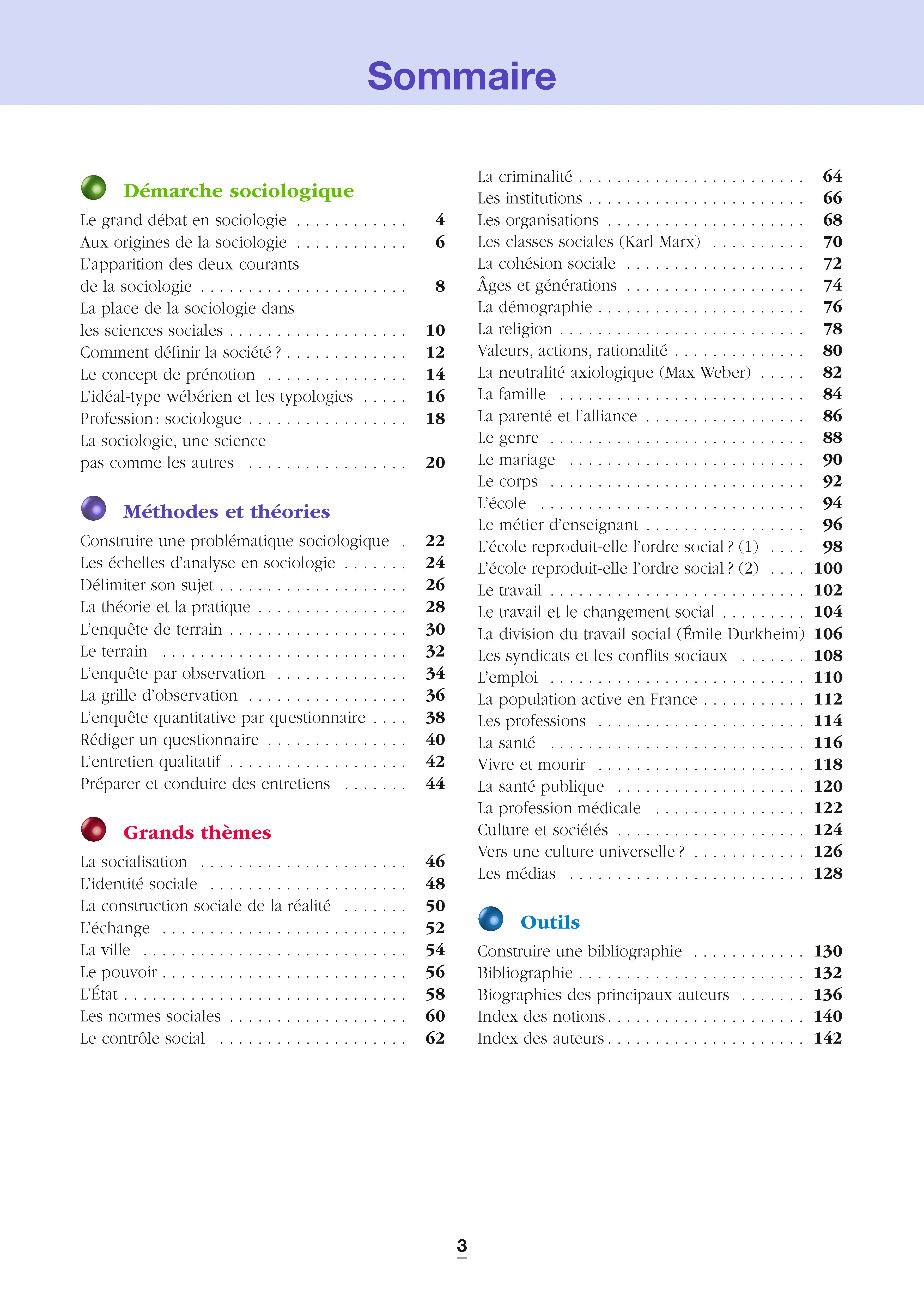 La sociologie - Repères pratiques : Théories, méthodes d'enquête et grands thèmes de la vie sociale - Livre - 9782095067526 - page intérieure 001