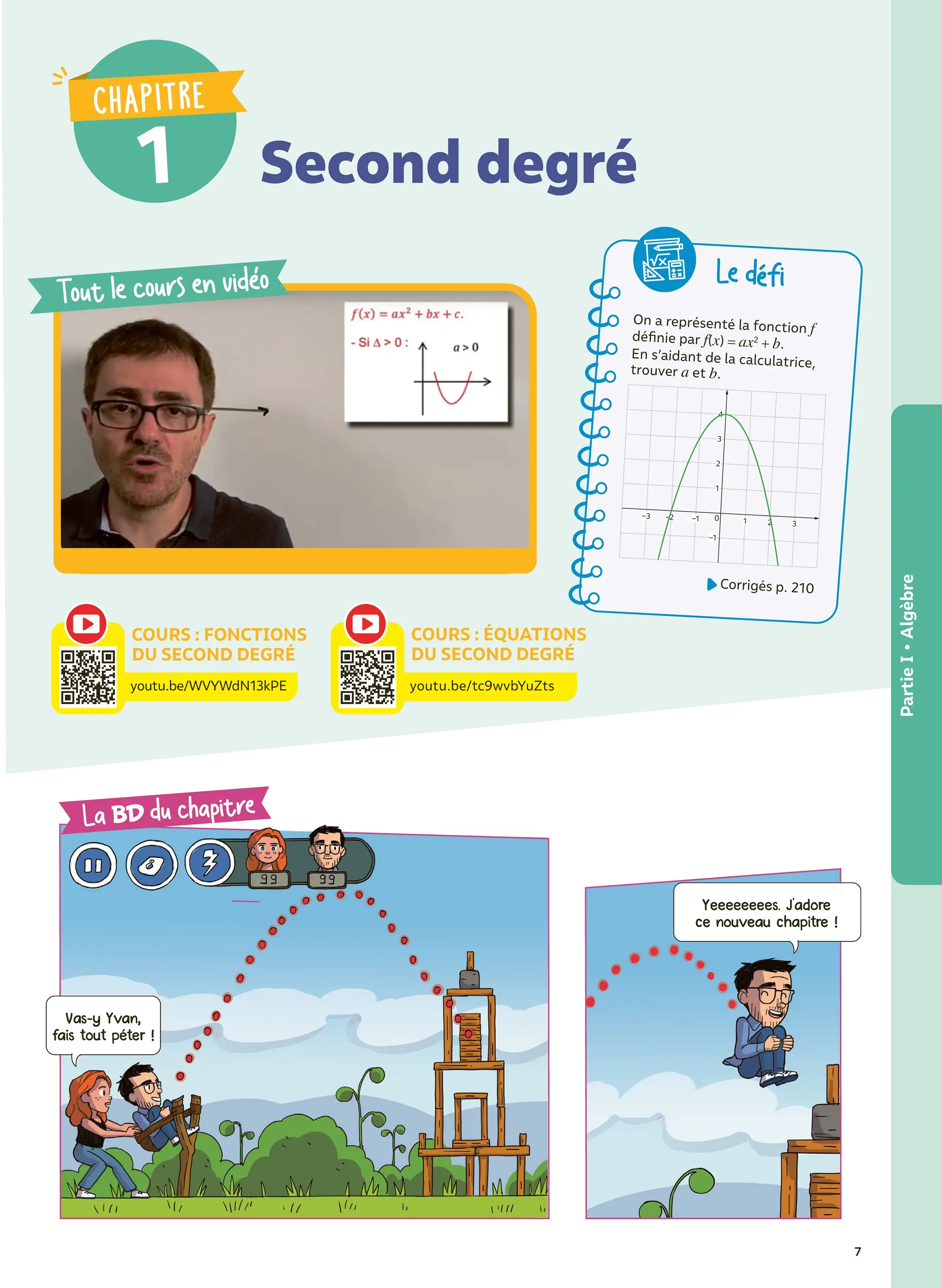 Maths 1re avec Yvan & Florie Monka - Le livre de ma chaîne Youtube - Programme de Première - Enseignement de spécialité - Bac 2027 - Livre de cours, méthode et exercices - 9782095067533 - page intérieure 001