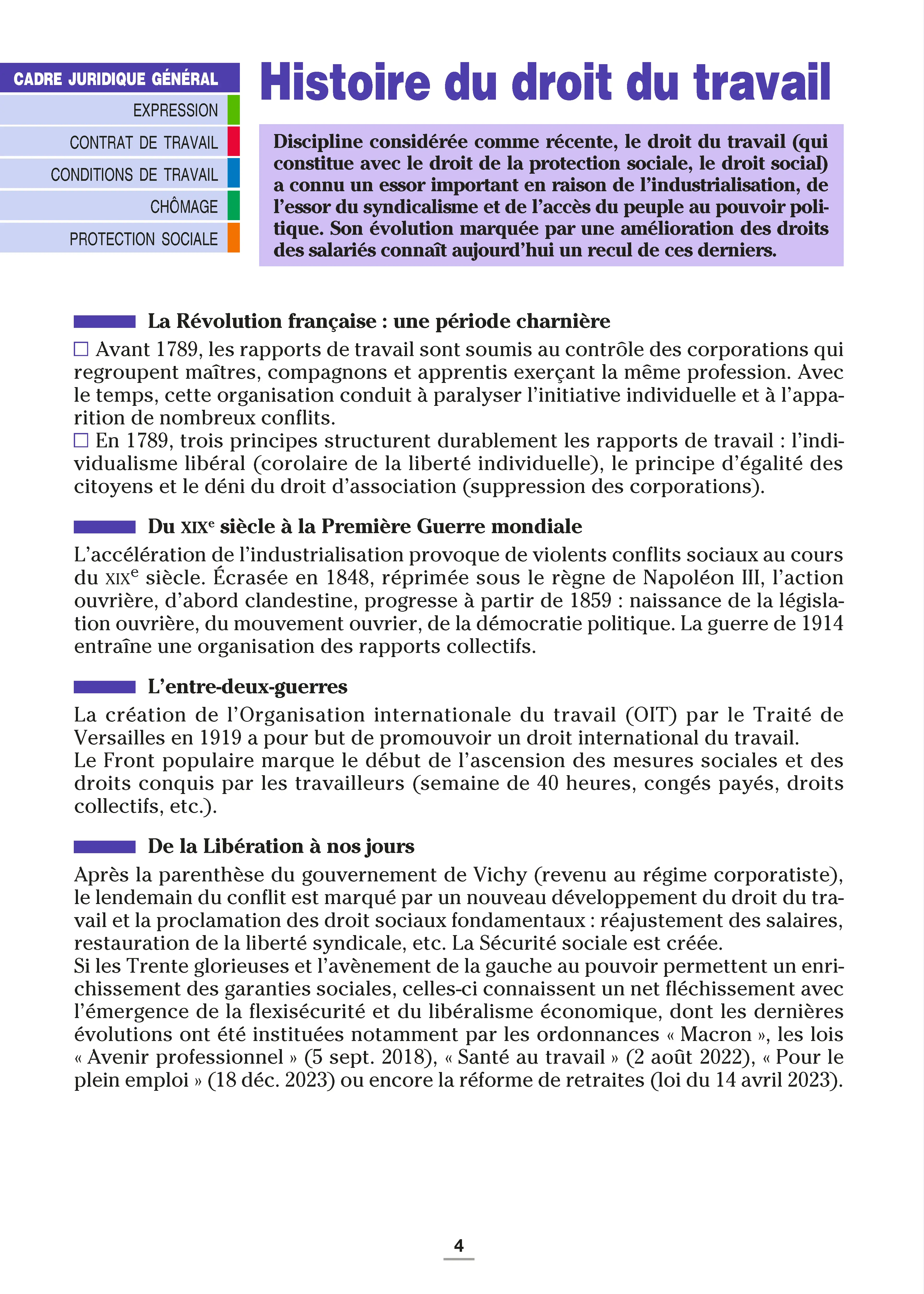 La législation du travail - Repères pratiques : Contrat de travail, droit social, conditions de travail et protection sociale - Livre - 9782095072117 - page intérieure 001