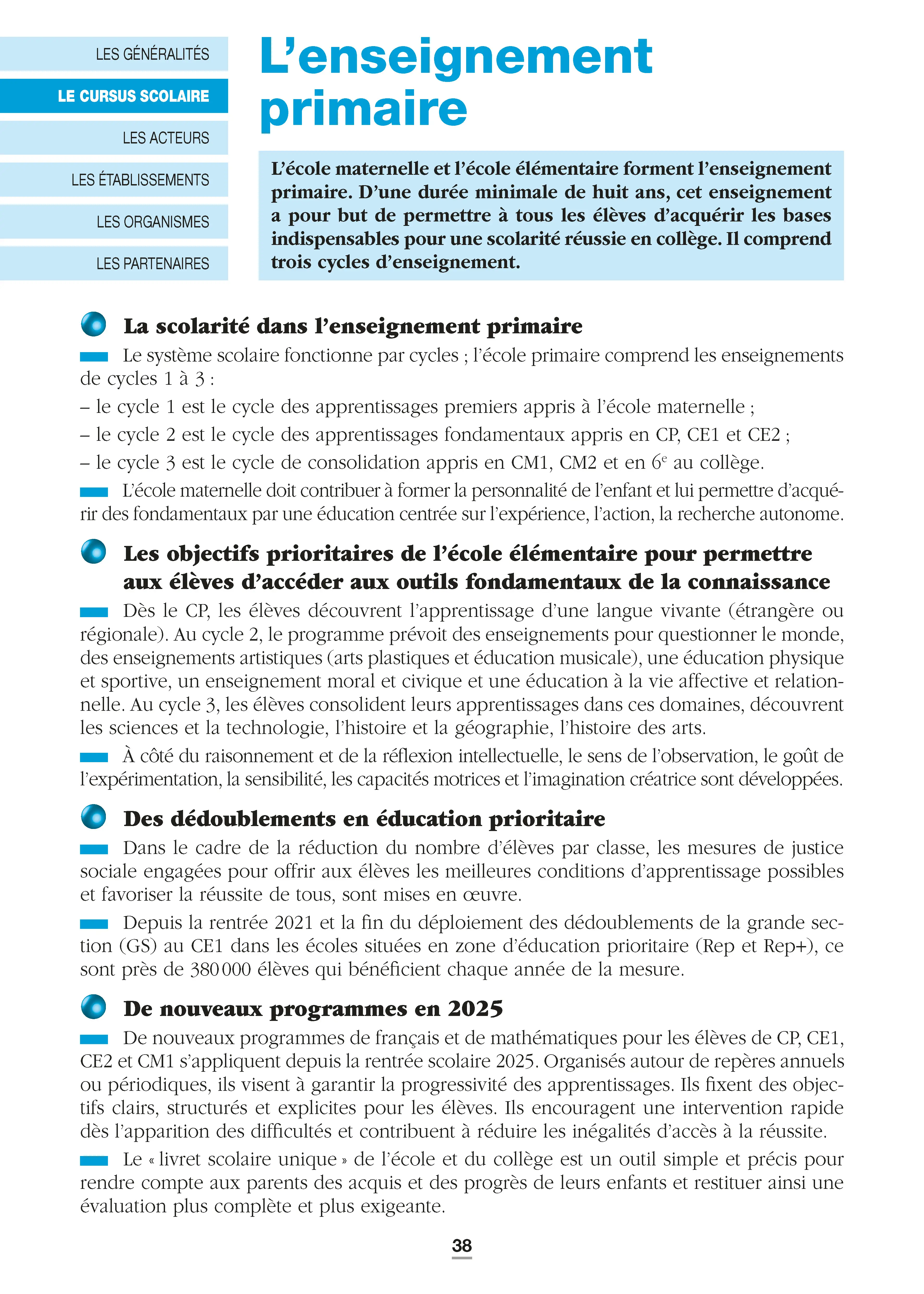 Le système éducatif français - Repères pratiques : Organisation de l'école, enseignement, concours et enjeux éducatifs - Livre - 9782095072148 - page intérieure 001