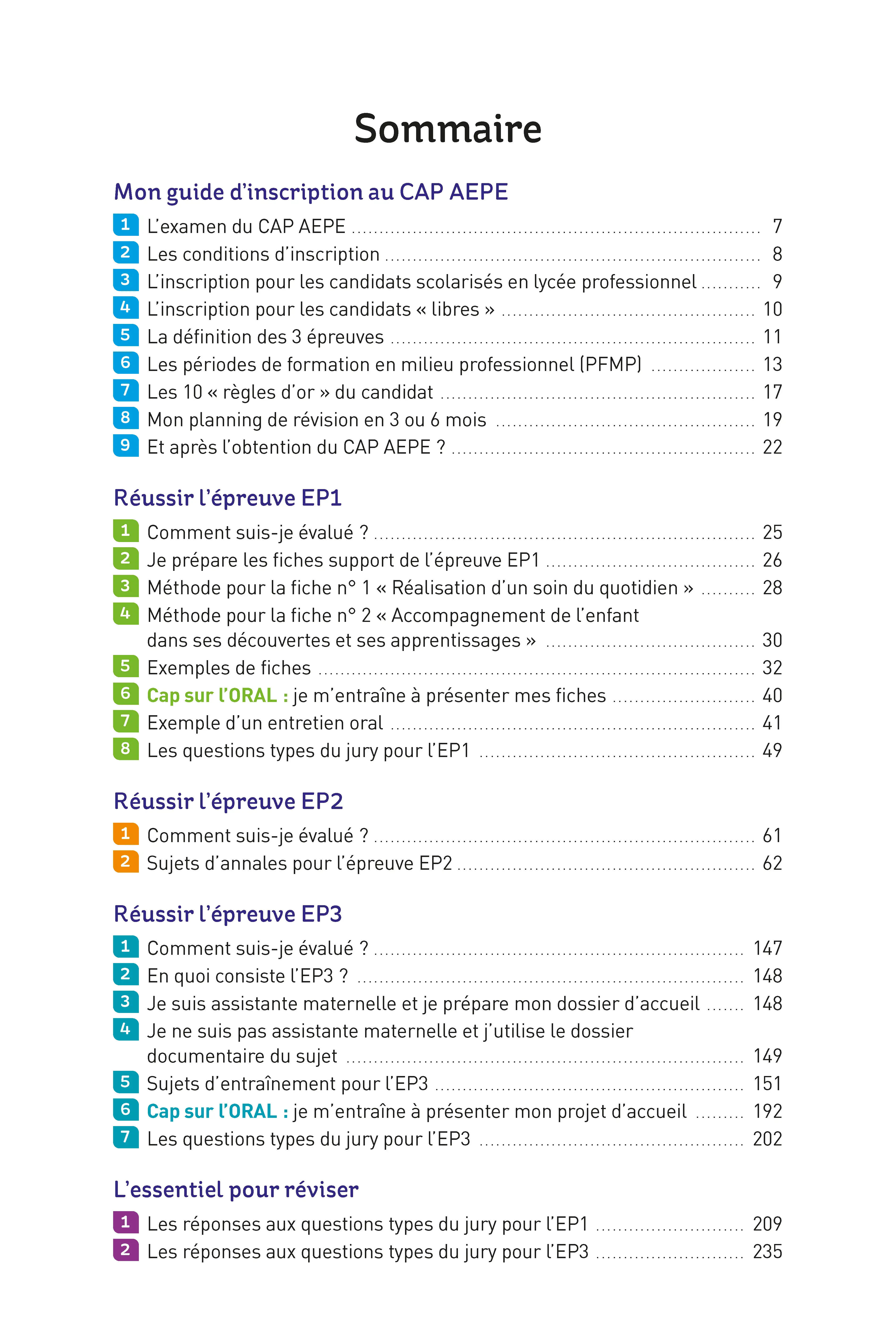 Réussir le CAP AEPE 2027-2028 - Annales Corrigées | Sujets officiels corrigés, préparation oral et écrit, EP1 EP2 EP3 - Annales - 9782095072186 - page intérieure 001