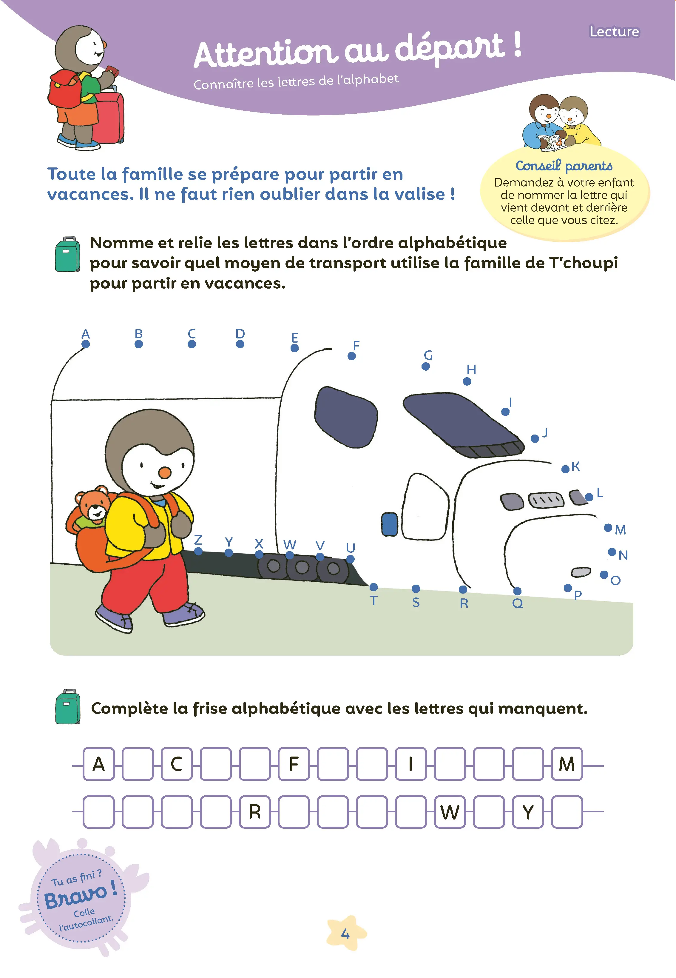 Mon T'choupi Vacances 2026 - J'entre en Grande Section - Un cahier complet, éducatif et ludique avec des stickers et des autocollants - Maternelle dès 4-5 ans - Cahier de vacances - 9782095045340 - page intérieure 002