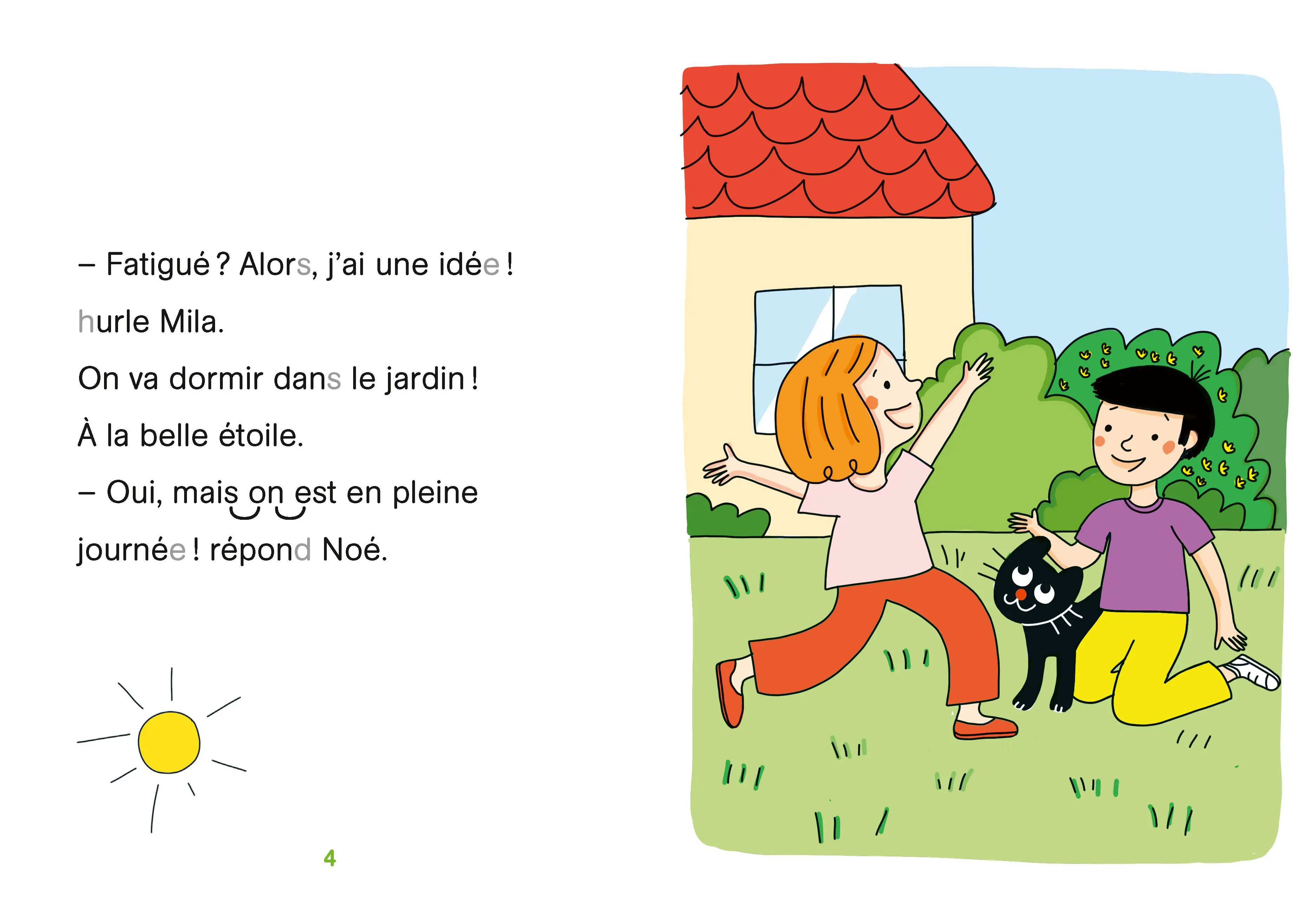 Regarde je lis ! Une histoire à lire tout seul - Mila et Noé sous la tente (niv.3) - Roman - 9782095046170 - page intérieure 002