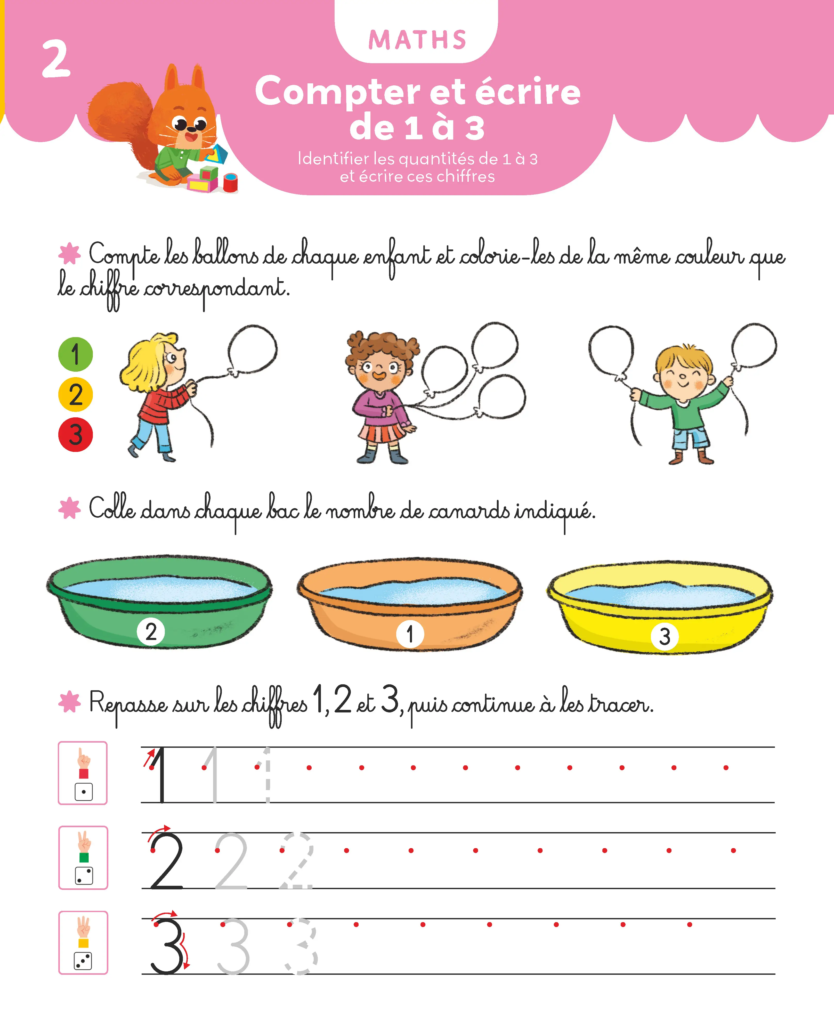 Mon Cahier Maternelle - Moyenne section 4-5 ans - Apprentissage complet avec autocollants - lecture, écriture, maths et initiation anglais - Cahier d'exercices - 9782095047283 - page intérieure 002