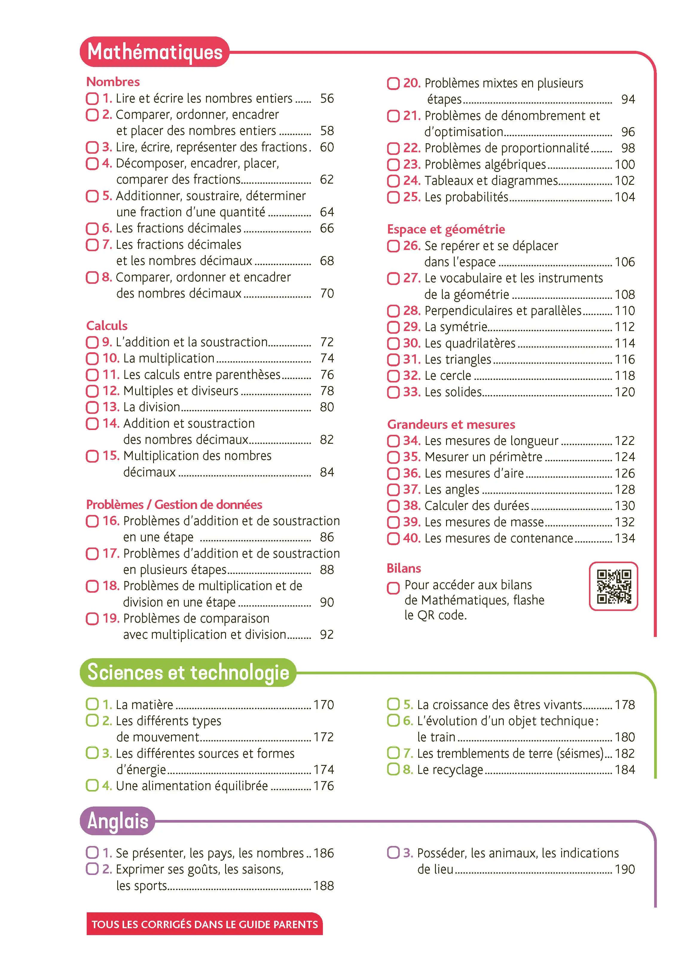 Je Comprends Tout CM1 -  Tout le programme scolaire : Français, Maths, Histoire, Géographie, Sciences et technologie, Anglais - Cahier de révision avec corrigés détachables et Guide parents - Tout-en-un - 9782095048815 - page intérieure 002