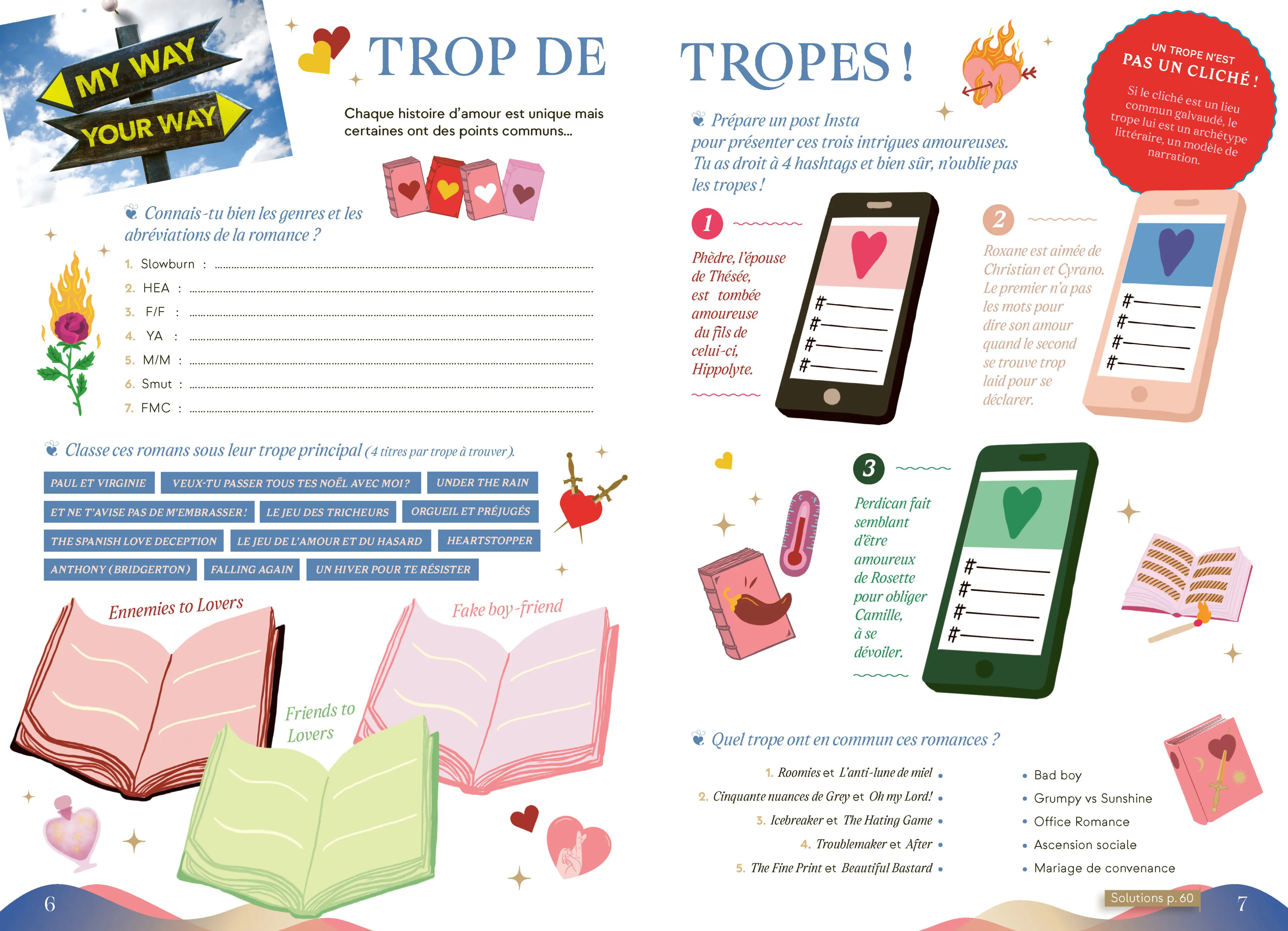 Cahier de vacances adultes 2026 - Spécial Romance - 120 jeux, quiz et activités qui font battre les coeurs pour un été passion ! - Cahier de vacances - 9782095048877 - page intérieure 002