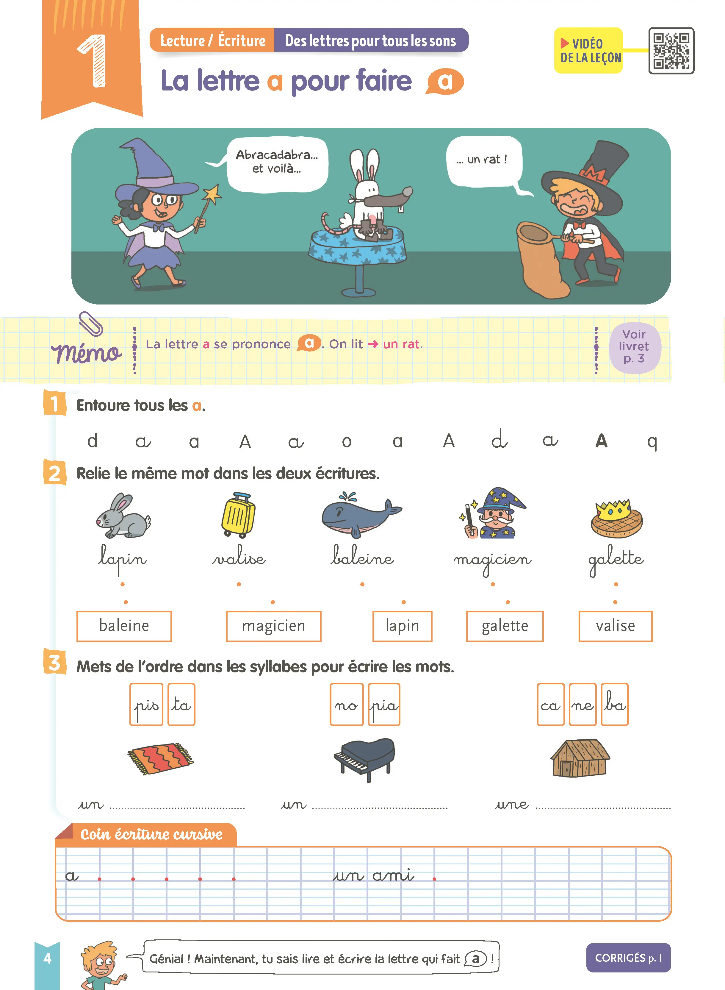 Je comprends tout - Français CP 6-7 ans - Cahier d'exercices complet avec 200 exercices, leçons en BD et vidéos - Tout-en-un - 9782095055226 - page intérieure 002