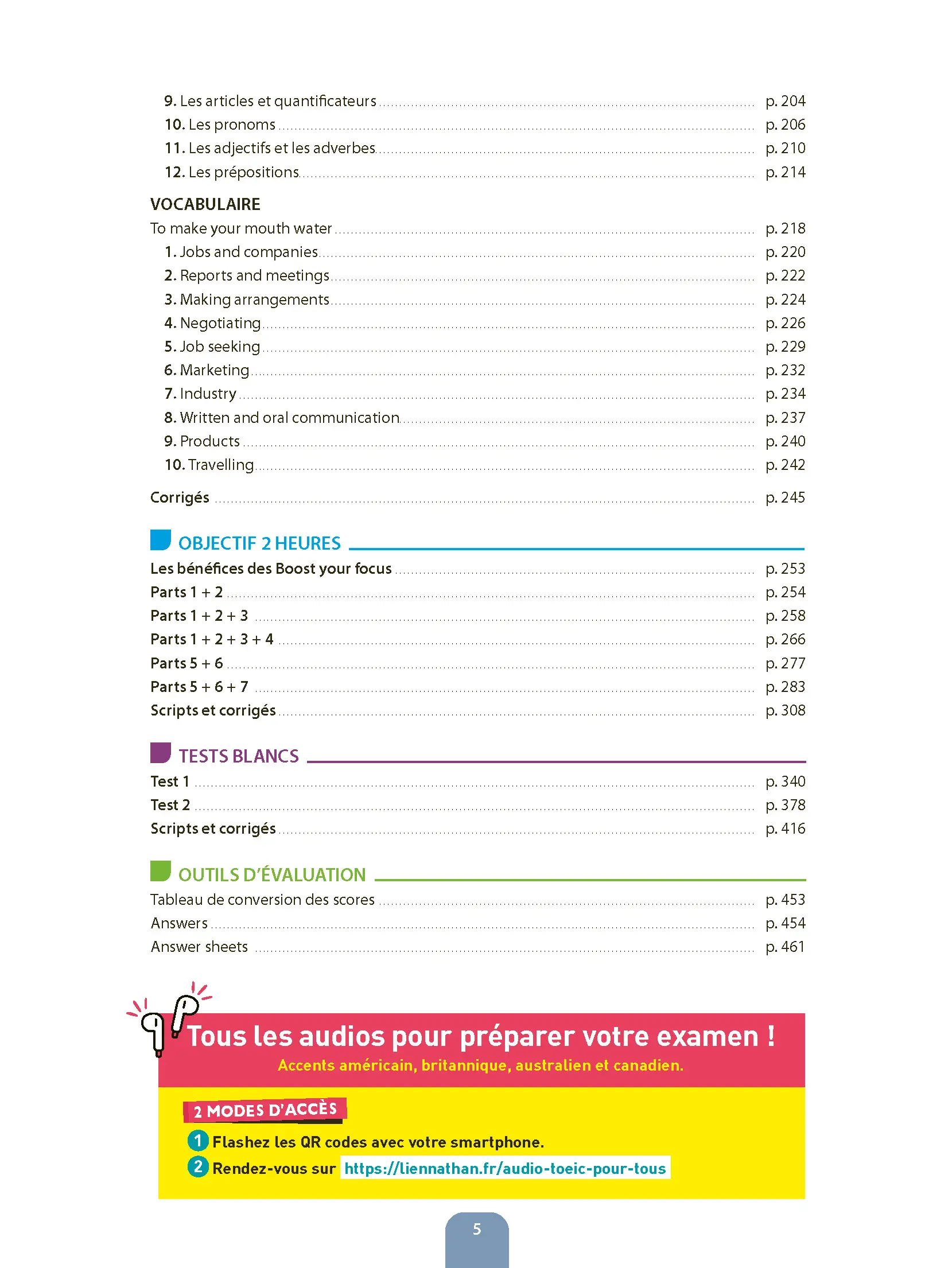 L'intégrale TOEIC® pour tous - Méthode idéale de préparation au test officiel avec 8 tests complets, grammaire vocabulaire et plateforme en ligne (conforme au nouveau test TOEIC) - Livre - 9782095062002 - page intérieure 002