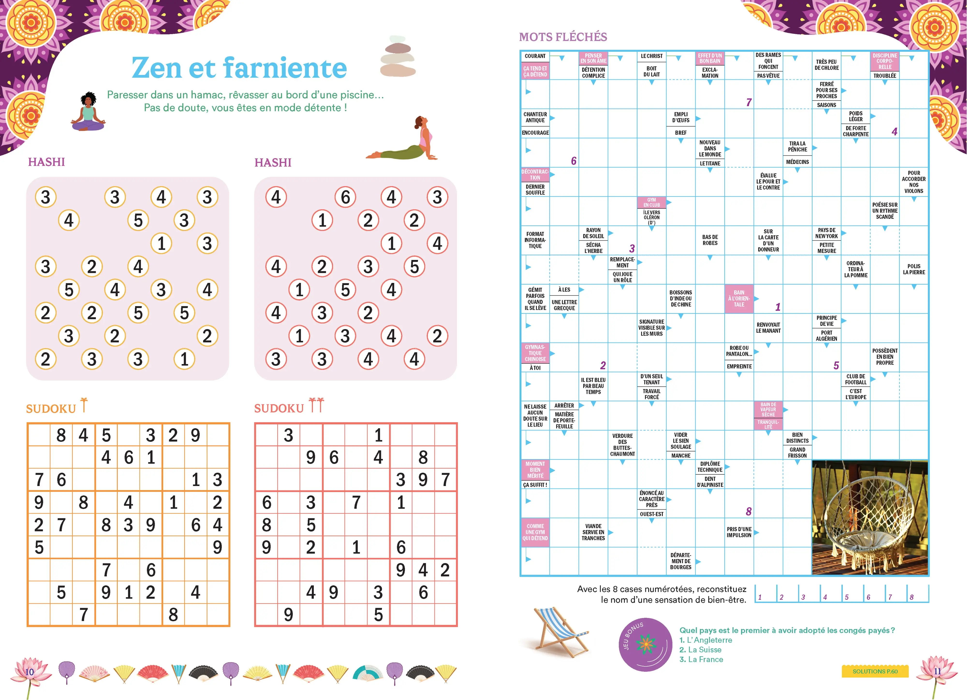 Cahier de vacances adultes 2026 - 100% JEUX - 120 jeux de grilles pour s'amuser tout l'été - Mots fléchés et logique  - Cahier de vacances - 9782095064327 - page intérieure 002