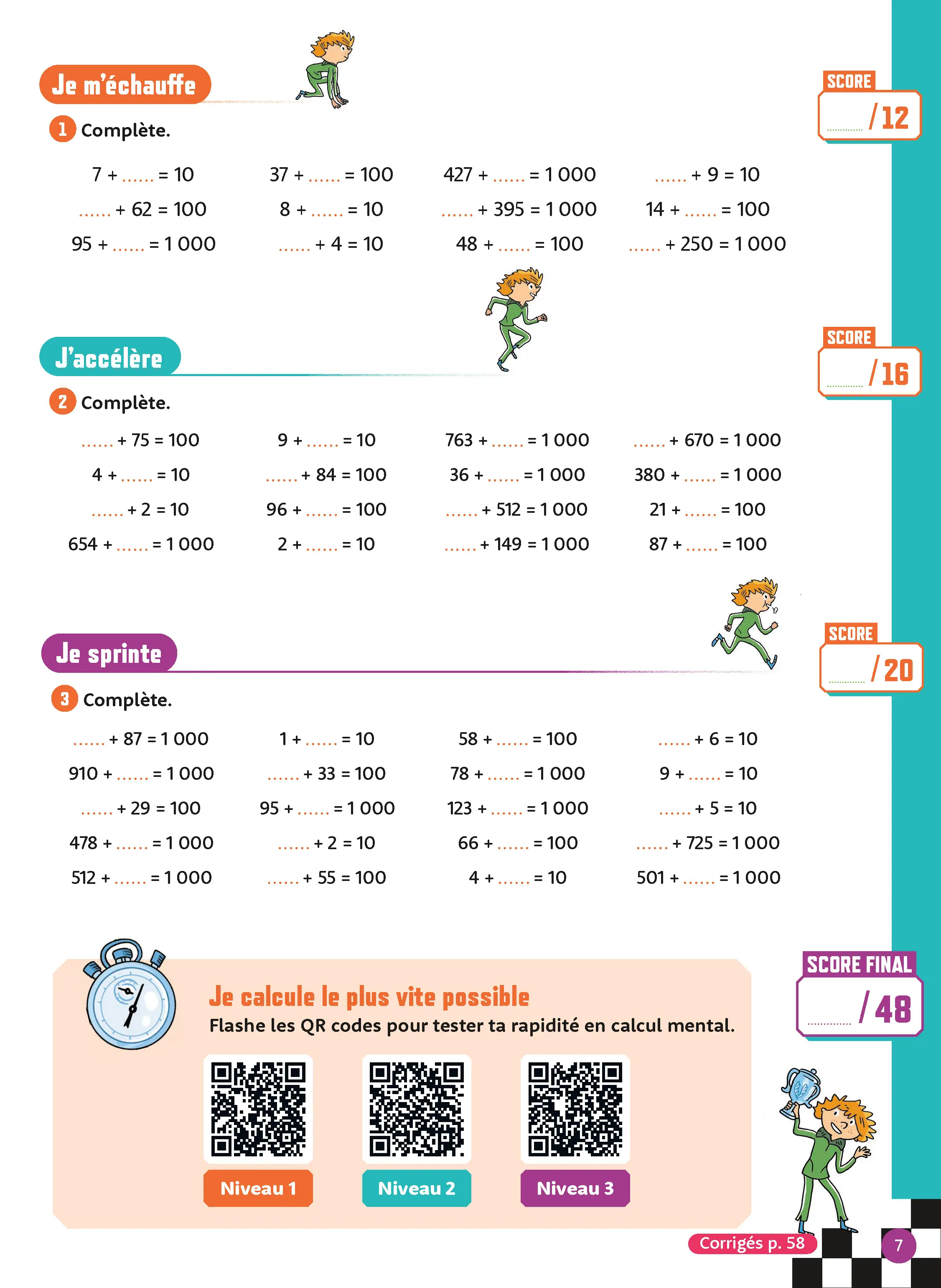Calcul mental CM2 | Maths primaire 10-11 ans | Entraînement progressif, rapidité et révisions avant le collège - Cahier d'exercices - 9782095066000 - page intérieure 002