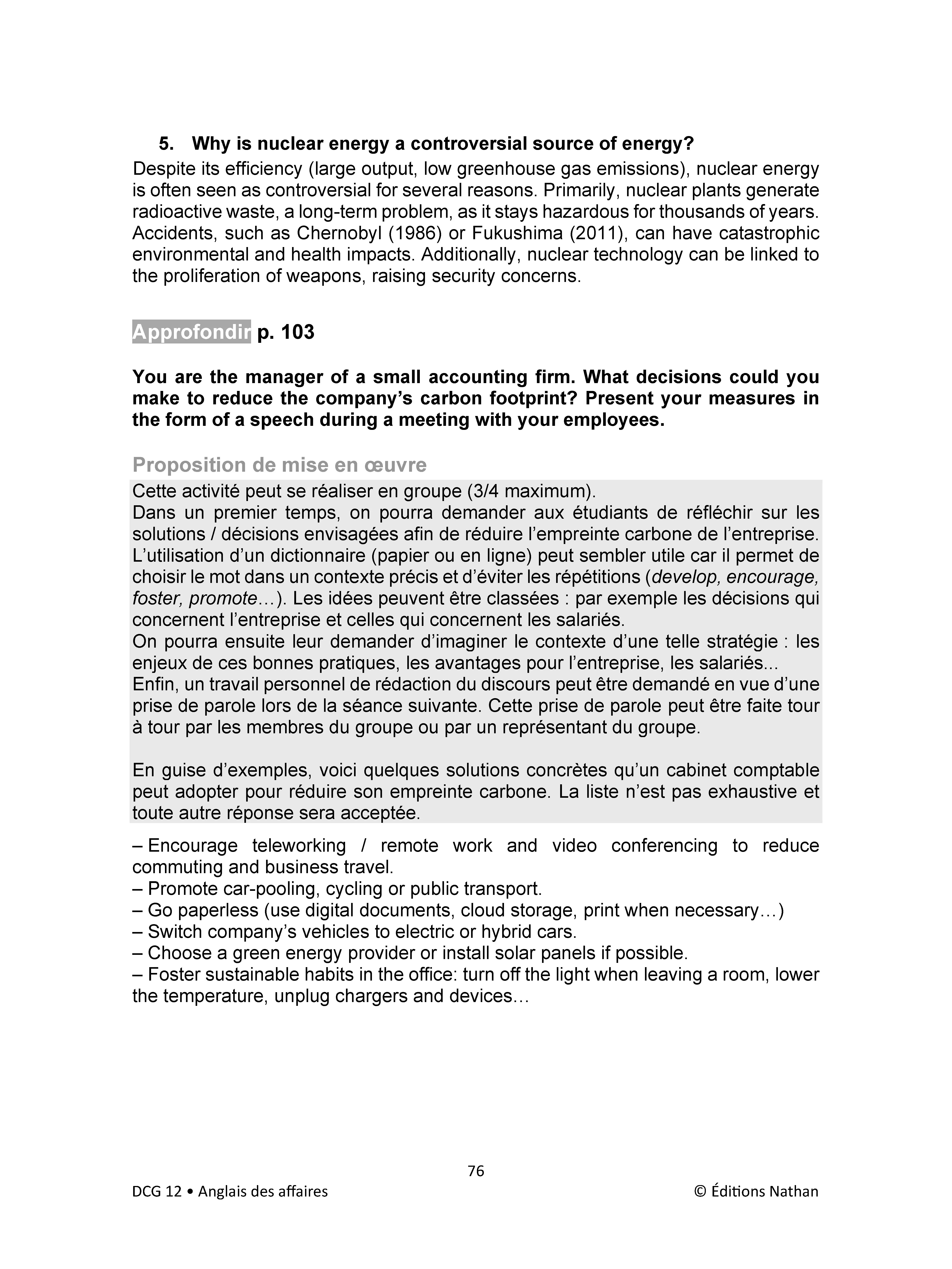 DCG 12 Anglais des affaires - Corrigés des applications - Nouveau programme 2026 - Livre - 9782095067281 - page intérieure 002