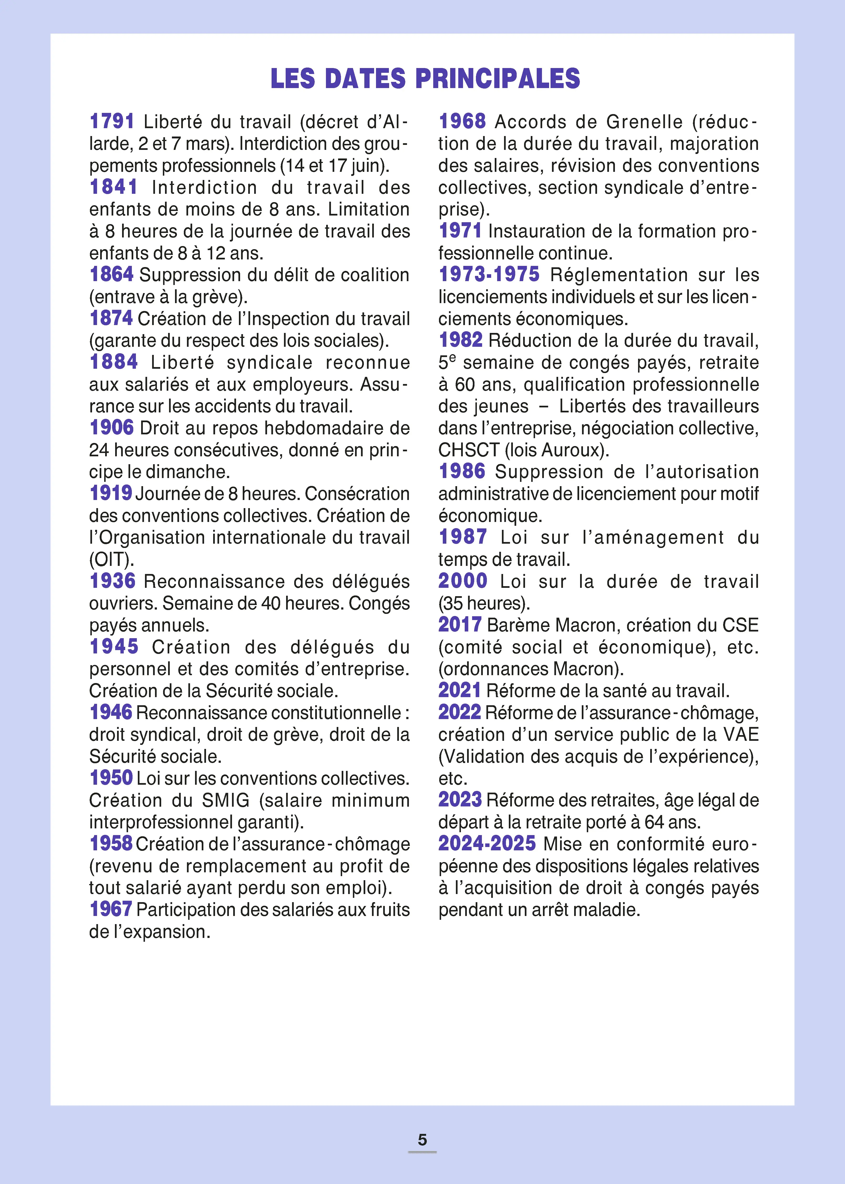 La législation du travail - Repères pratiques : Contrat de travail, droit social, conditions de travail et protection sociale - Livre - 9782095072117 - page intérieure 002