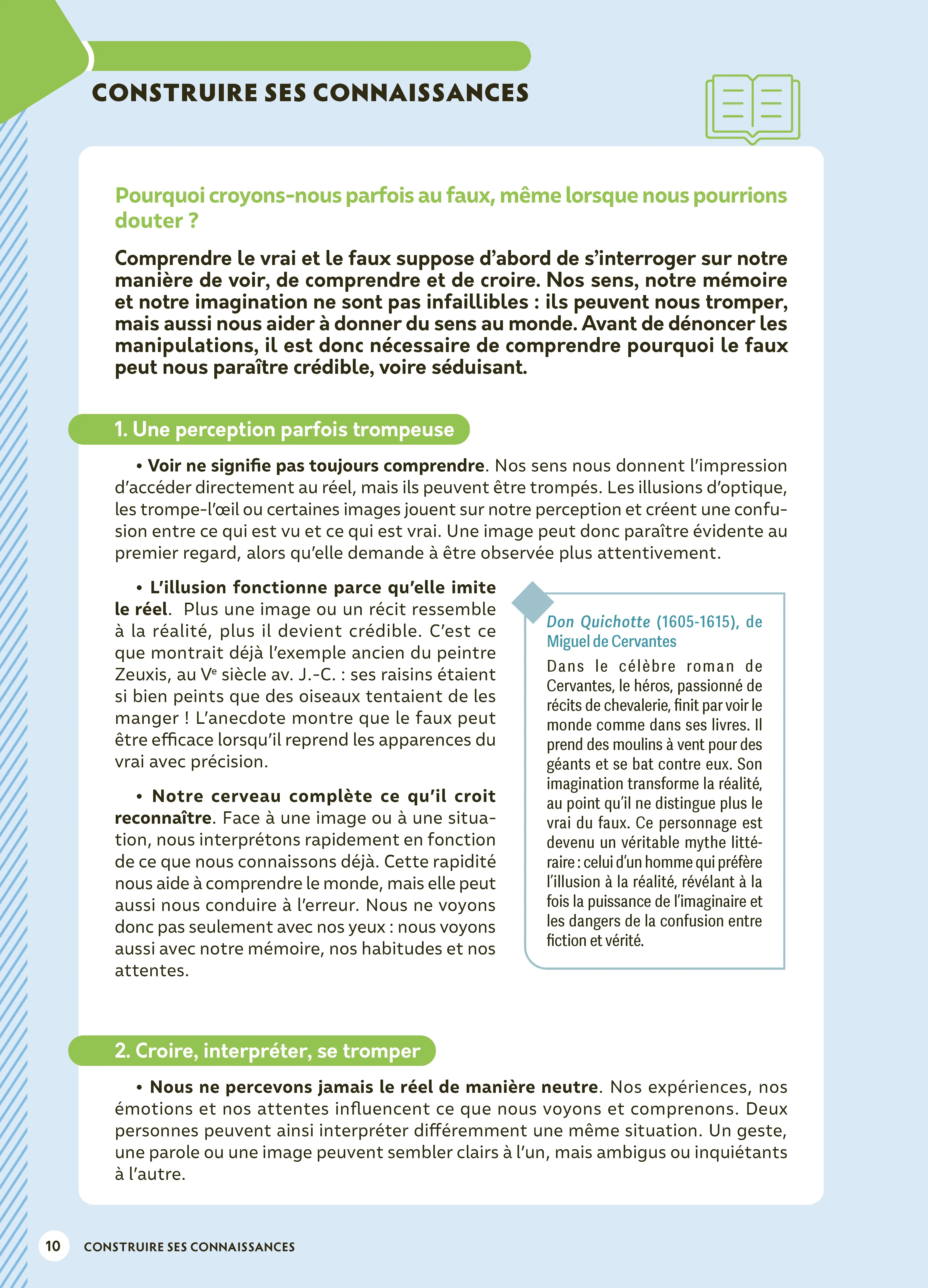 BTS Culture générale et expression - Thème 2027 : Le vrai du faux - Préparation examen BTS - Cours, culture générale, lexique et entraînements corrigés - Livre de cours, méthode et exercices - 9782095072216 - page intérieure 002