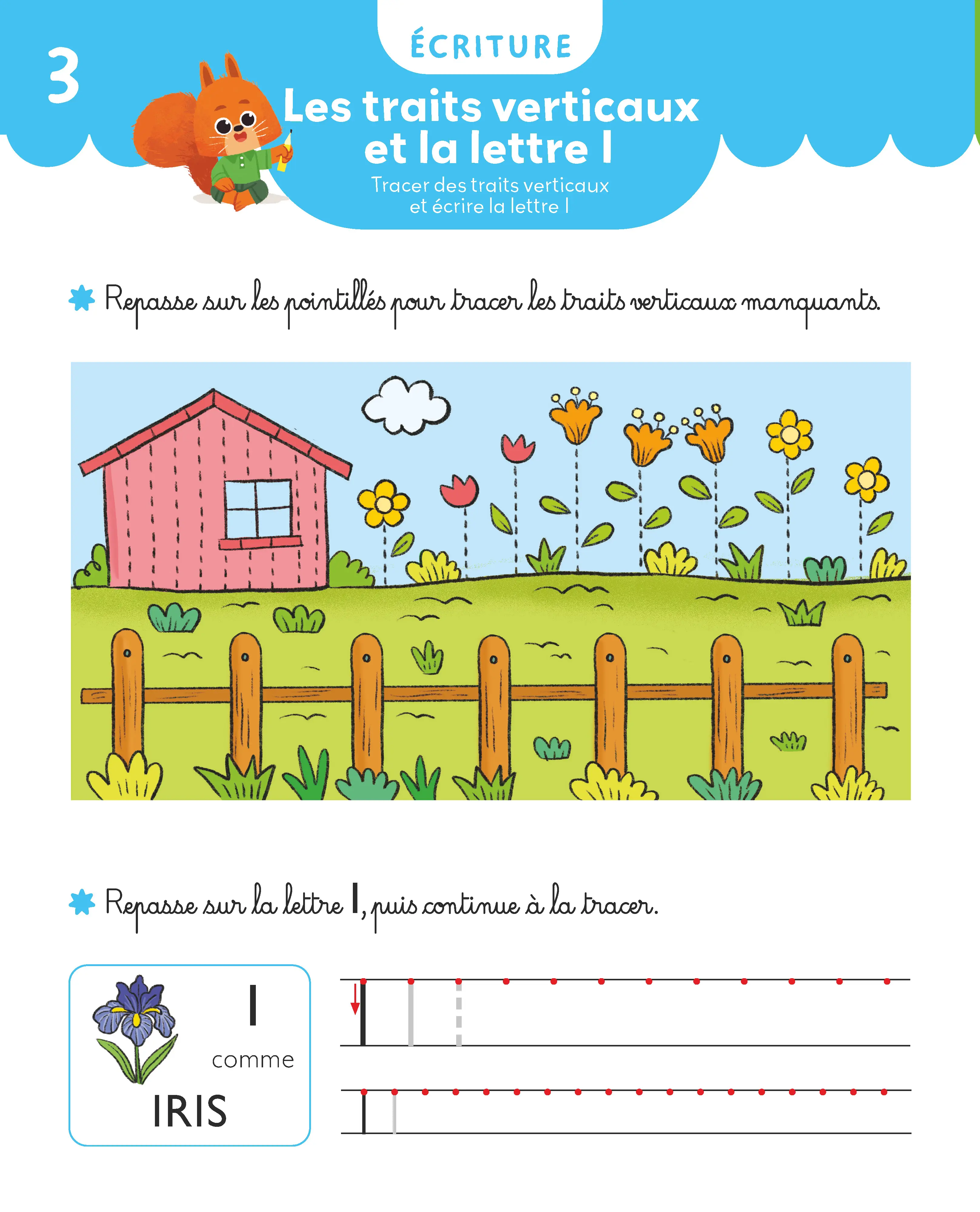 Mon Cahier Maternelle - Moyenne section 4-5 ans - Apprentissage complet avec autocollants - lecture, écriture, maths et initiation anglais - Cahier d'exercices - 9782095047283 - page intérieure 003