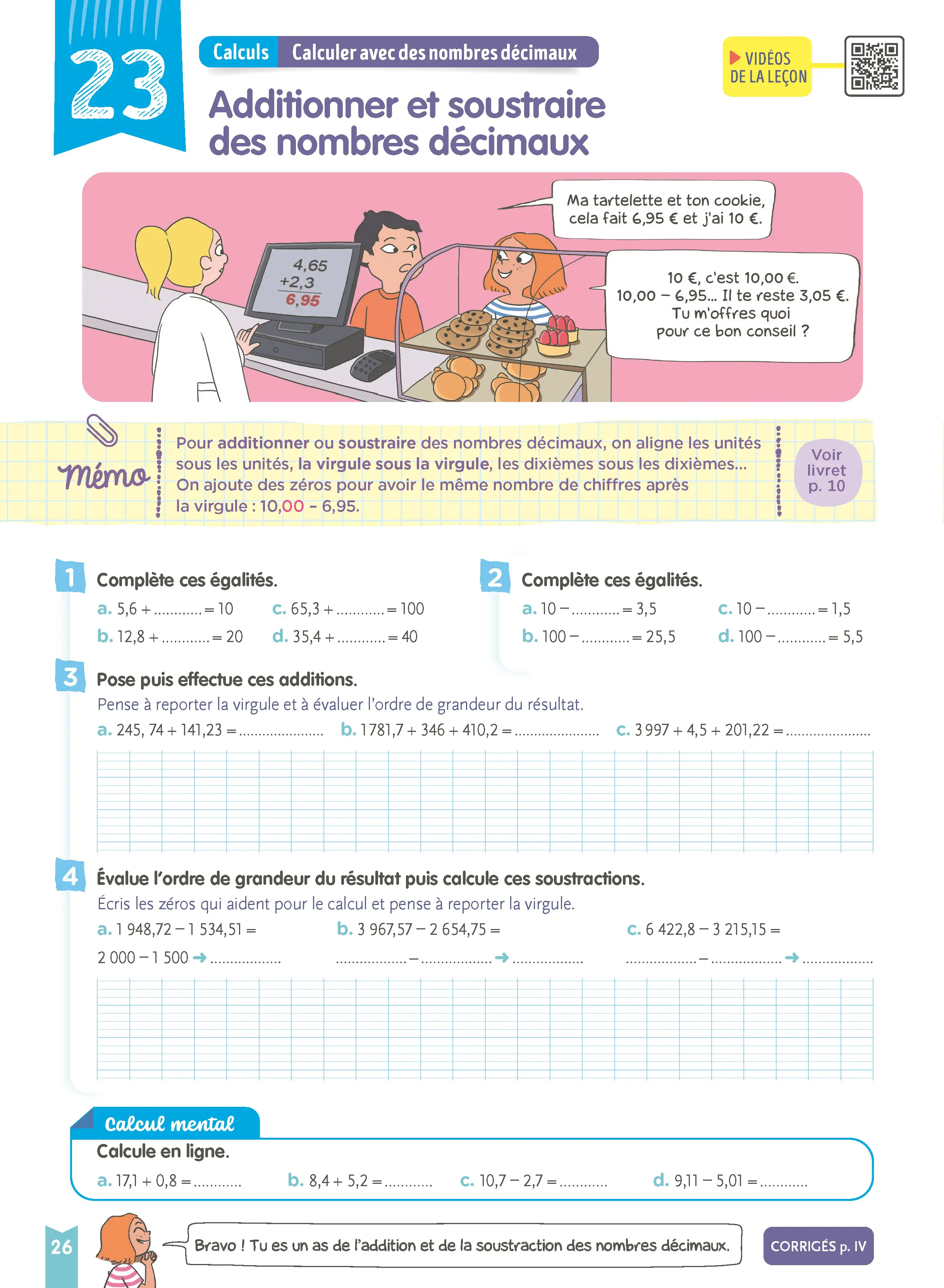 Maths CM2 : Je comprends tout | Cahier d'entraînement 10-11 ans : 300 exercices, leçons illustrées, vidéos, mémos, corrigés | Nouveau programme - Cahier d'exercices - 9782095057411 - page intérieure 003