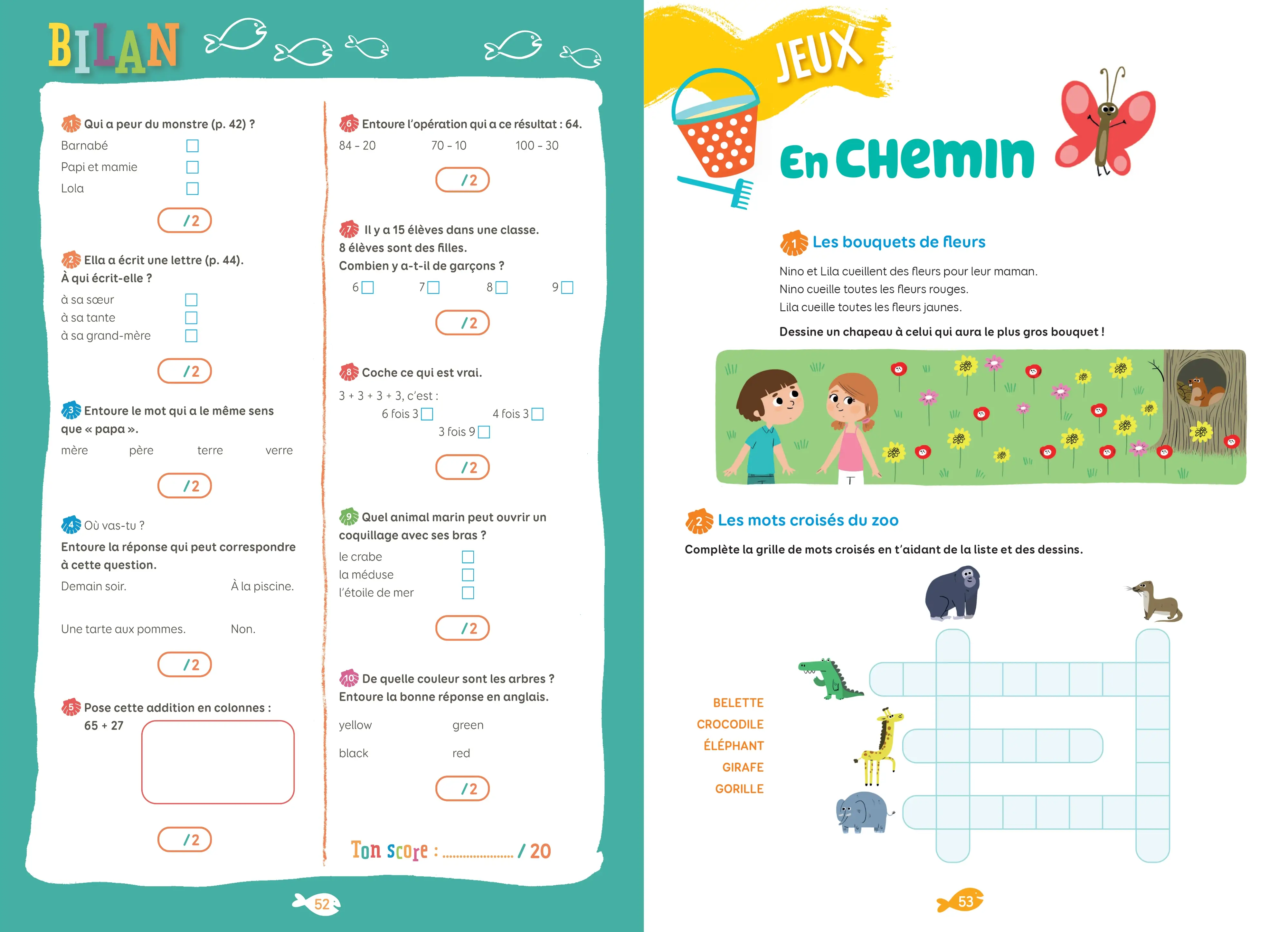 Cahier de vacances 2026 du CP vers le CE1 (6-7 ans) - Révisions complètes : Français, Maths, Anglais / Nouveaux programmes - corrigés détachables - Nathan Vacances - Cahier de vacances - 9782095063504 - page intérieure 003
