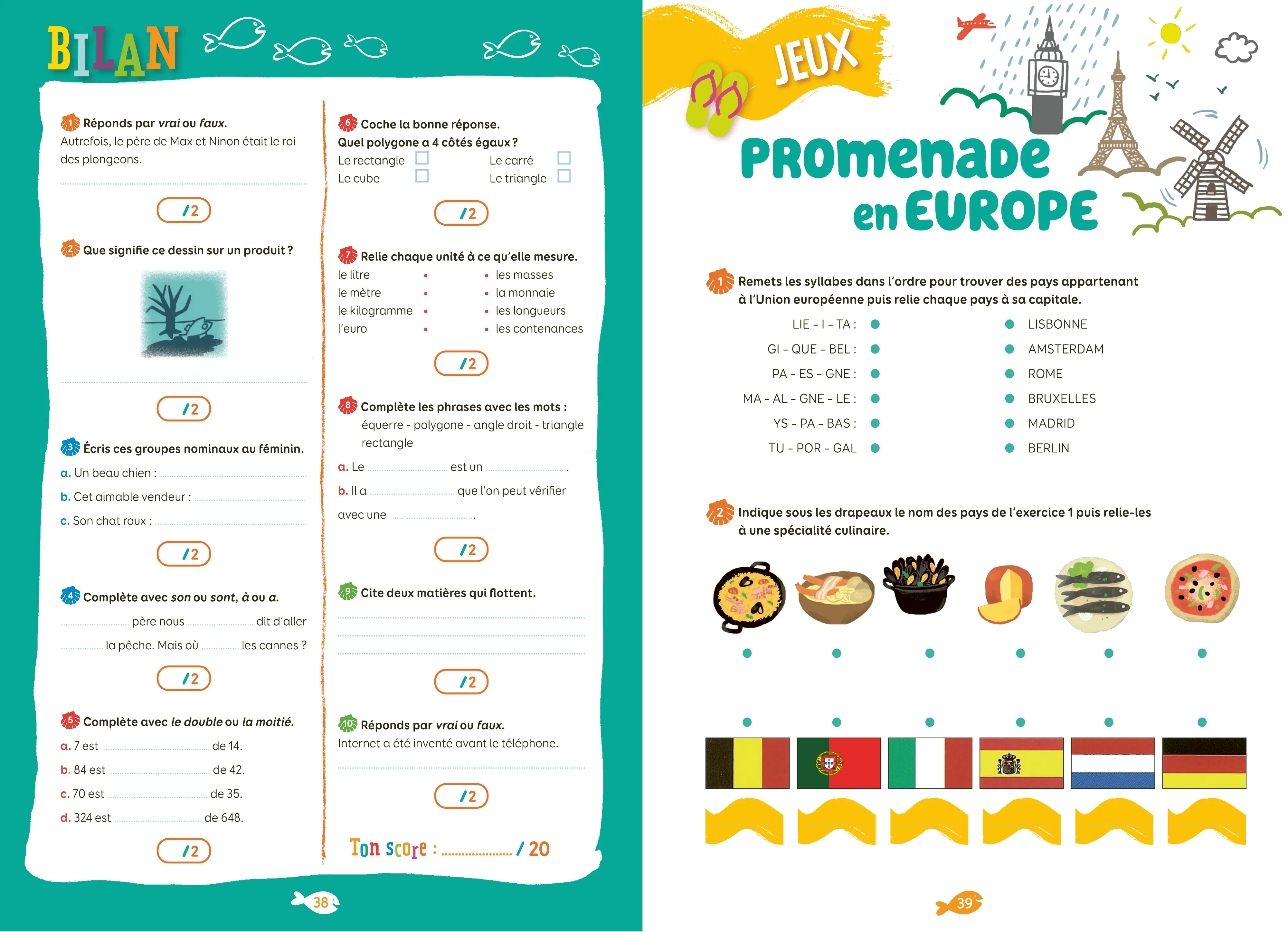 Cahier de vacances 2026 du CE2 vers le CM1 (8-9 ans) - Révisions complètes Toutes les matières / Nouveaux programmes - corrigés détachables - Nathan vacances - Cahier de vacances - 9782095063597 - page intérieure 003