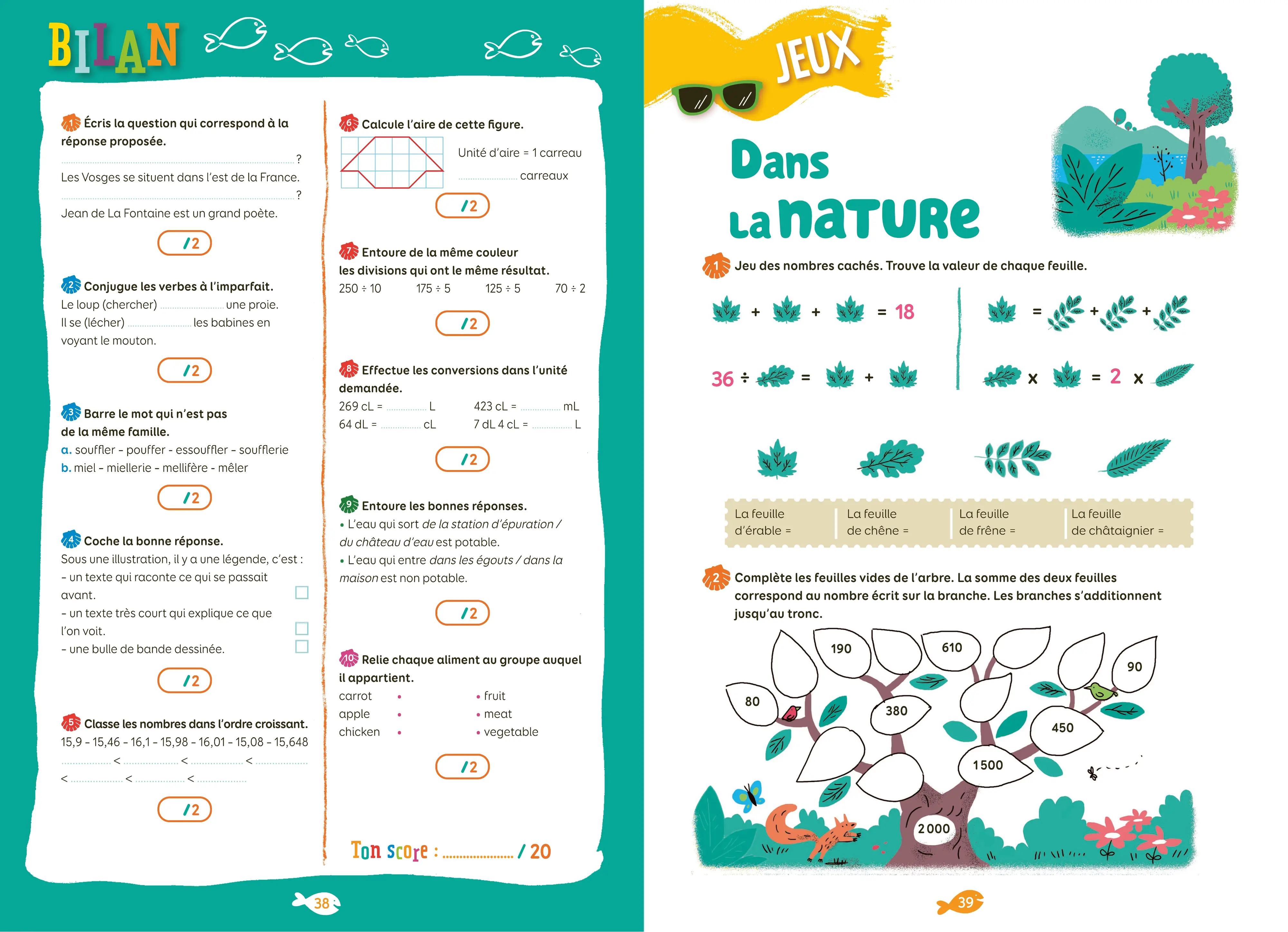 Cahier de vacances 2026 du CM1 vers le CM2 (9-10 ans) - Révisions complètes Toutes les matières / Nouveaux programmes - corrigés détachables - Nathan vacances - Cahier de vacances - 9782095063641 - page intérieure 003