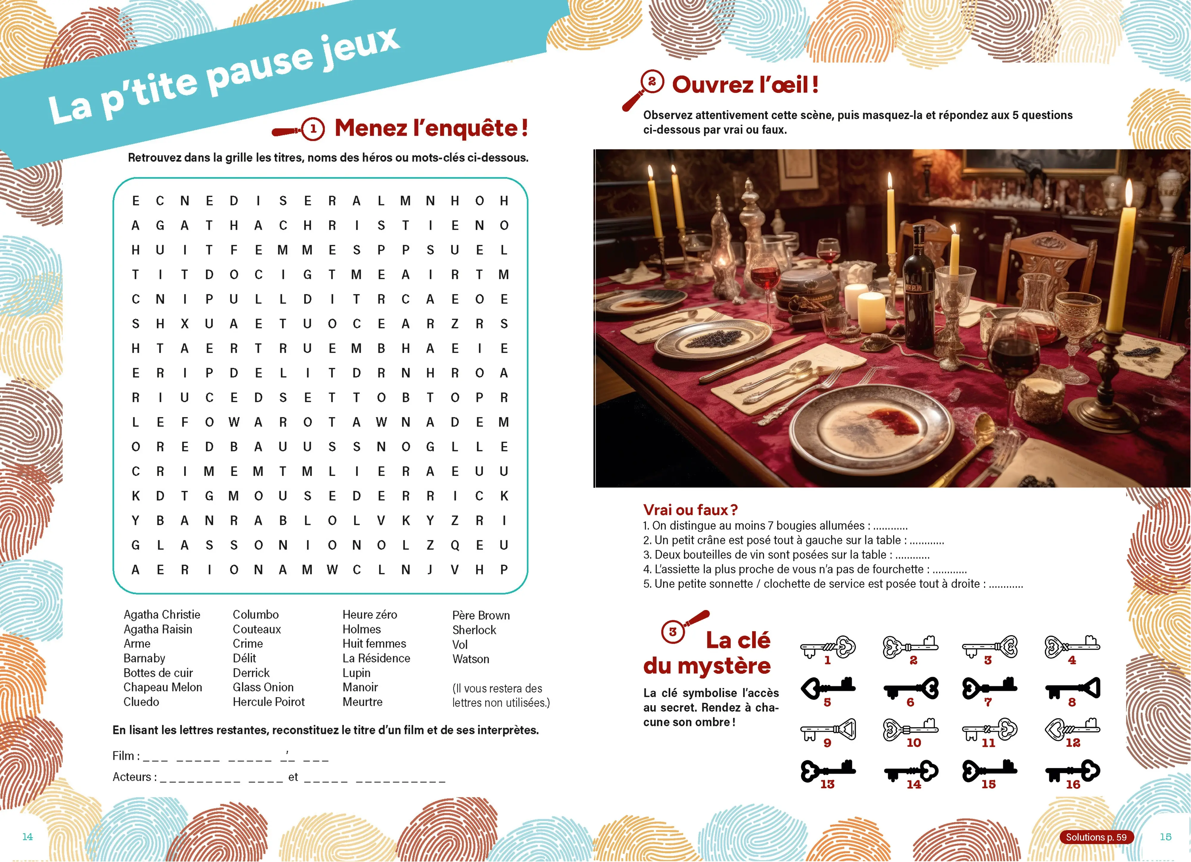 Cahier de vacances adultes 2026 - Spécial Enquêtes - 130 jeux et casse-têtes pour trouver les coupables ! - Cahier de vacances - 9782095064303 - page intérieure 003