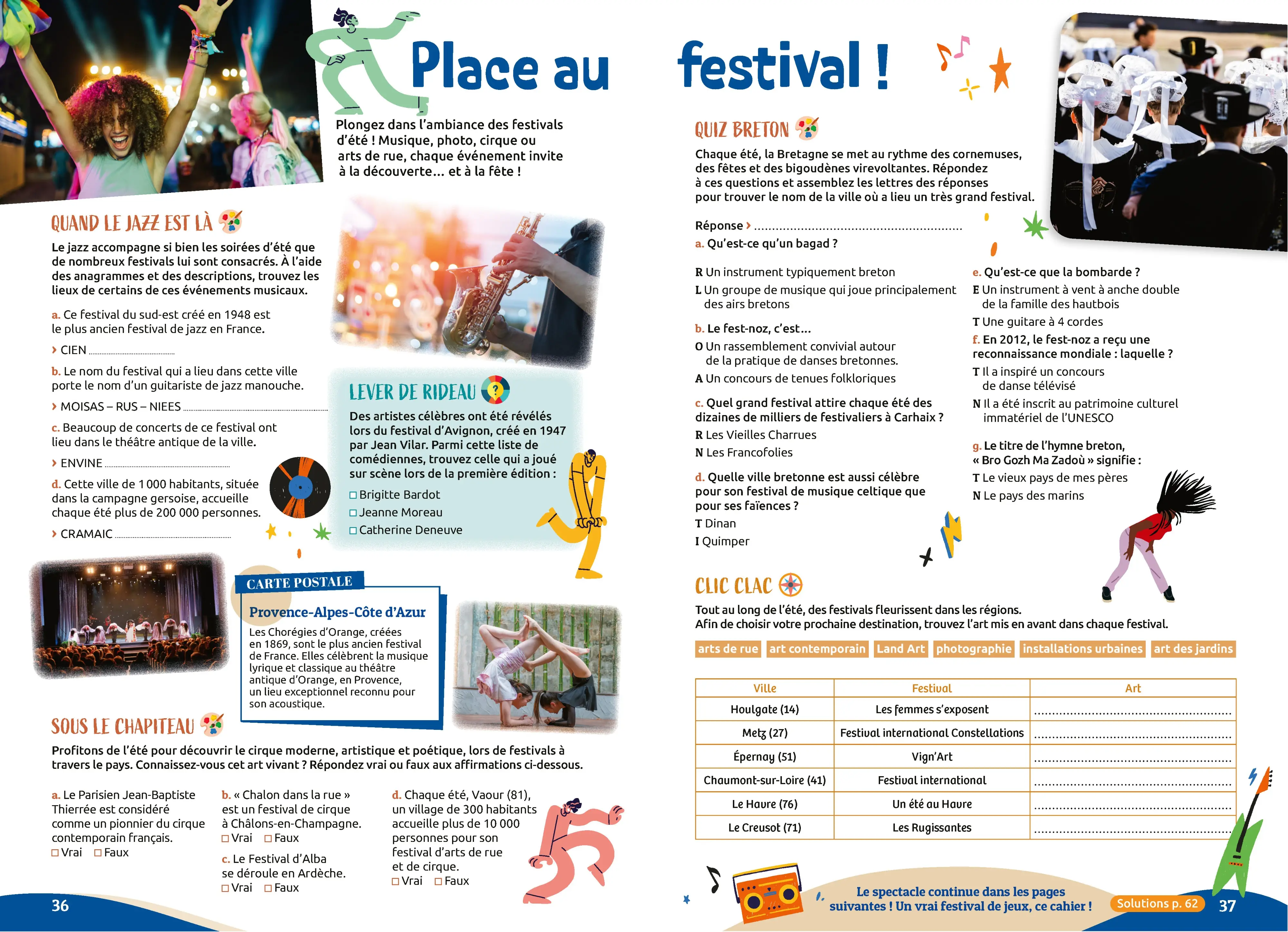 Cahier de vacances adultes 2026 - Spécial Vacances en France - 130 exos, jeux et quiz pour s'évader et se cultiver sans prendre l'avion - Cahier de vacances - 9782095064310 - page intérieure 003