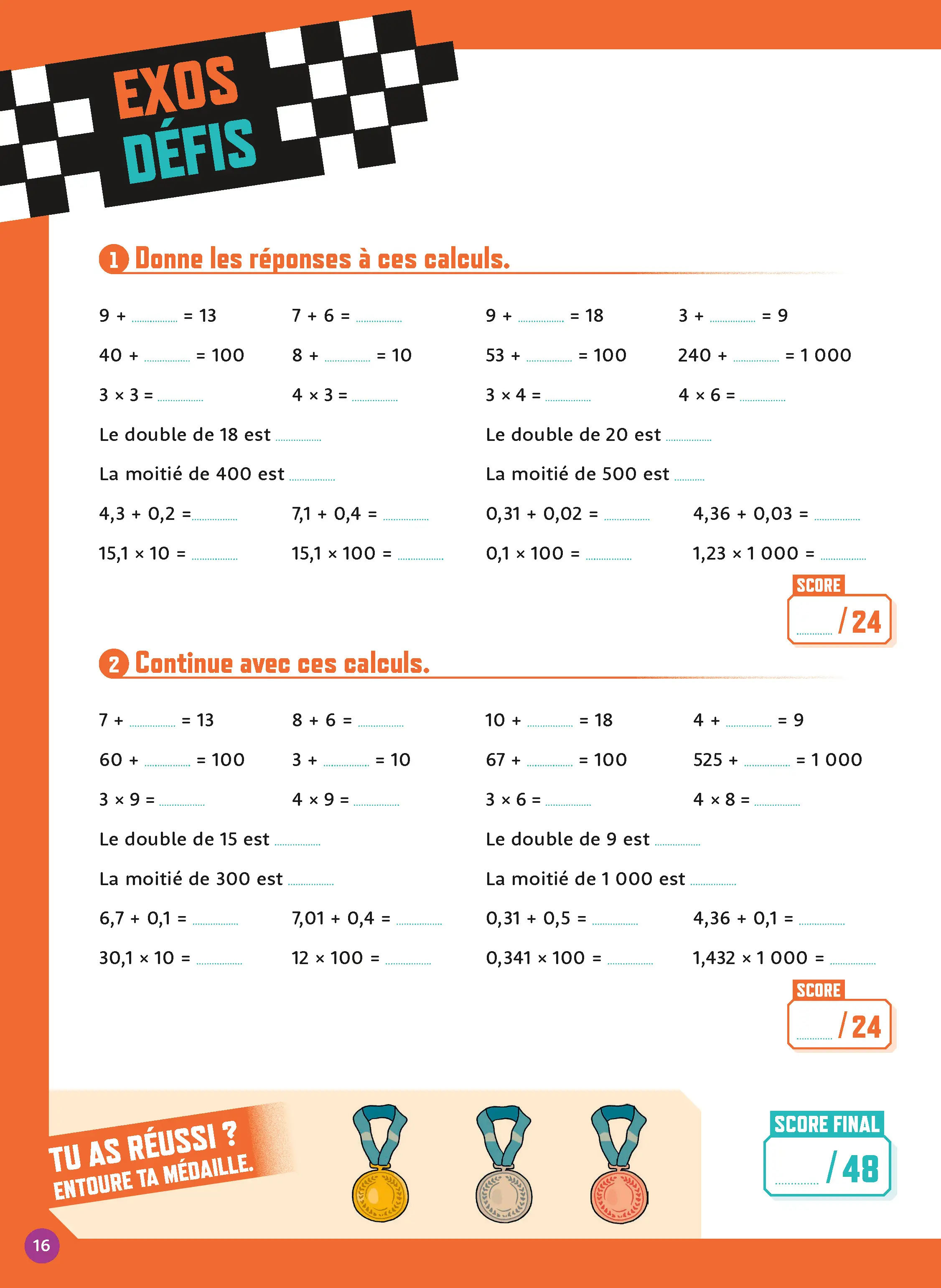 Calcul mental CM2 | Maths primaire 10-11 ans | Entraînement progressif, rapidité et révisions avant le collège - Cahier d'exercices - 9782095066000 - page intérieure 003