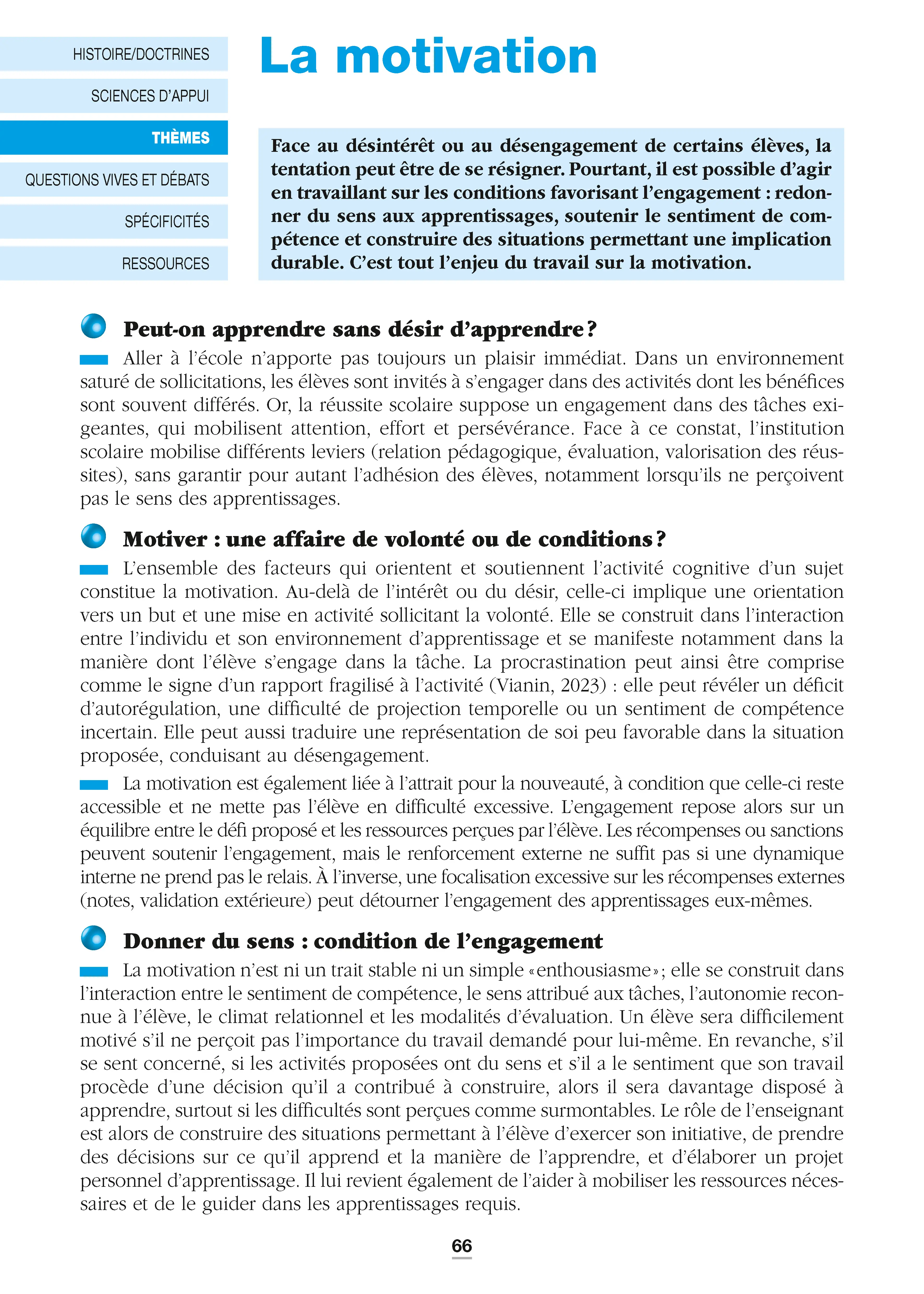 La pédagogie - Repères pratiques : Théories de l'apprentissage, pratiques éducatives et sciences de l'éducation - Livre - 9782095072124 - page intérieure 003