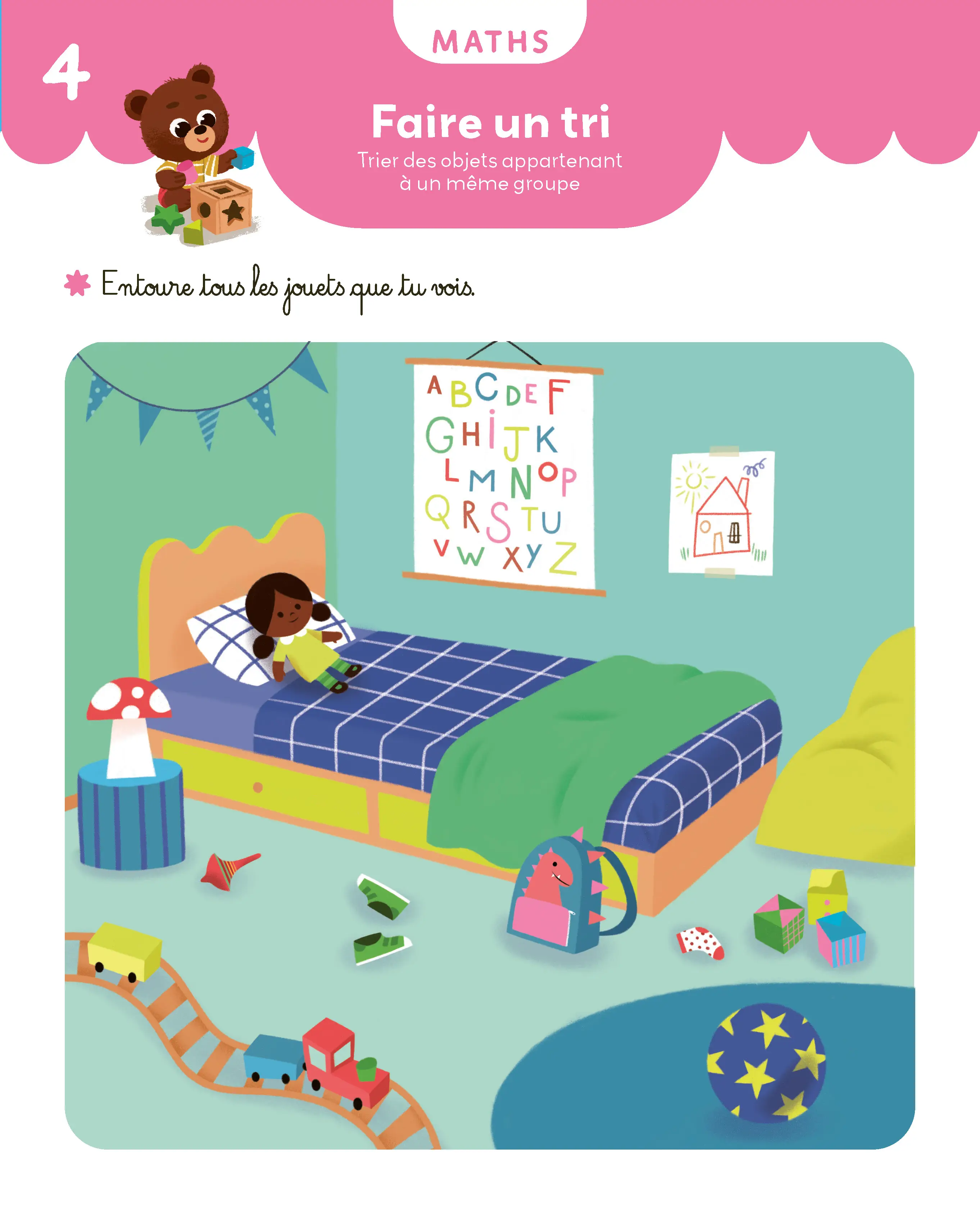 Mon Cahier Maternelle - Toute Petite Section 2-3 ans - Premiers apprentissages complets avec autocollants - Cahier d'exercices - 9782095047269 - page intérieure 004