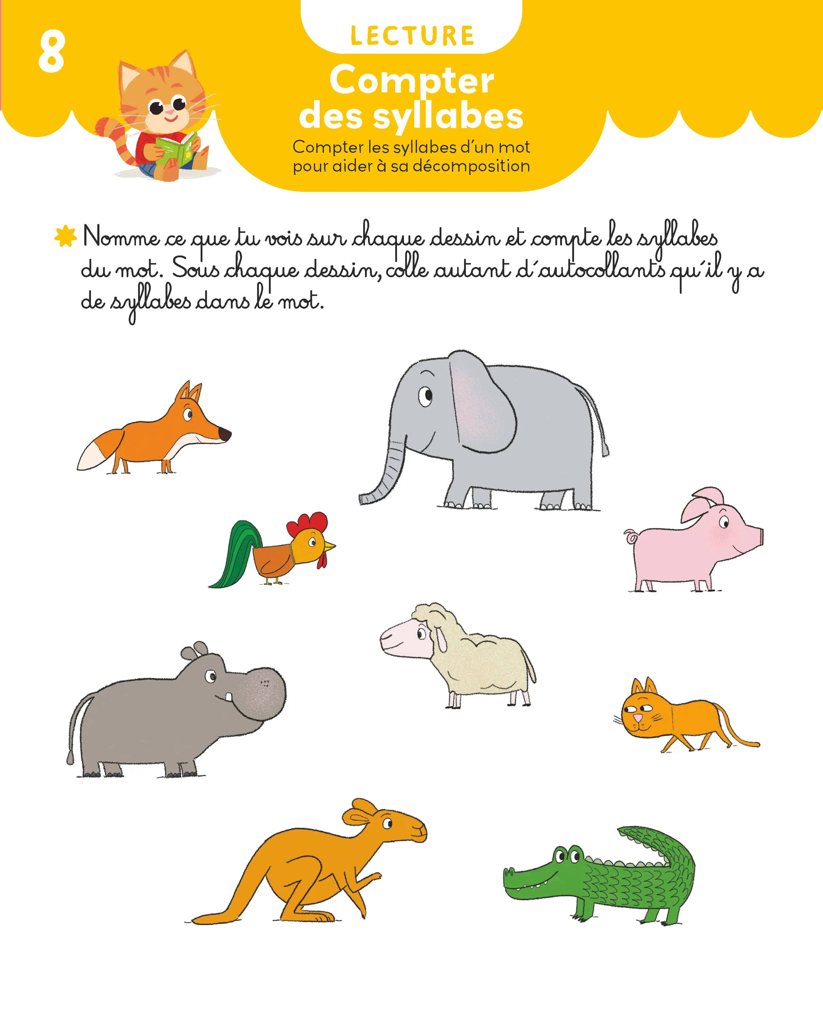 Mon Cahier Maternelle - Grande section 5-6 ans - Apprentissage Complet avec Autocollants - lecture, écriture, maths et anglais - Cahier d'exercices - 9782095047290 - page intérieure 004